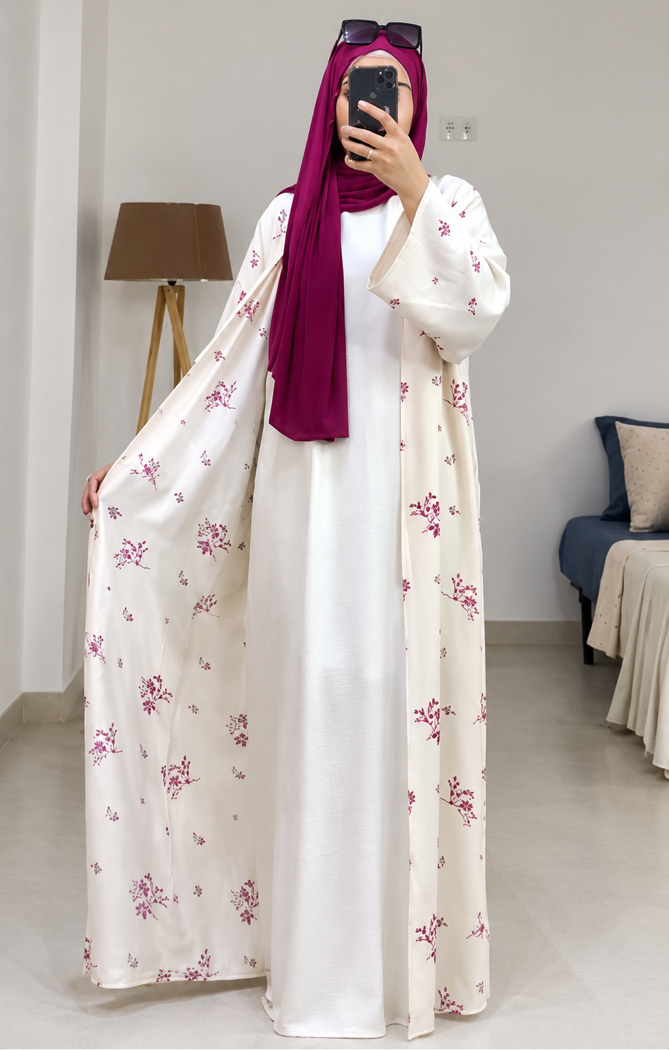 NURA DOUBLE SHRUG ABAYA | PINK