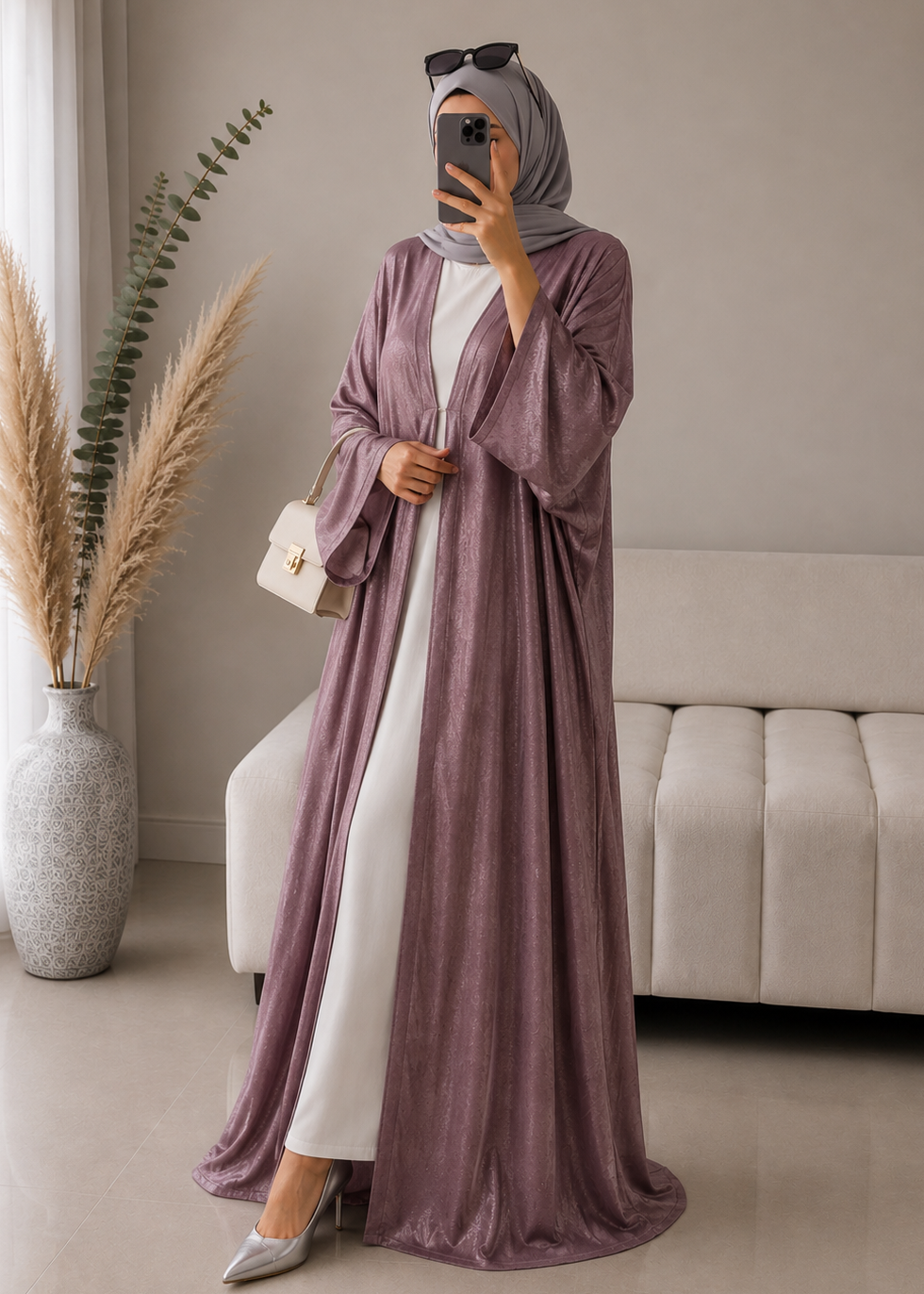 IMPORTED SIMMER DS KAFTAN ABAYA | DUSTY PINK