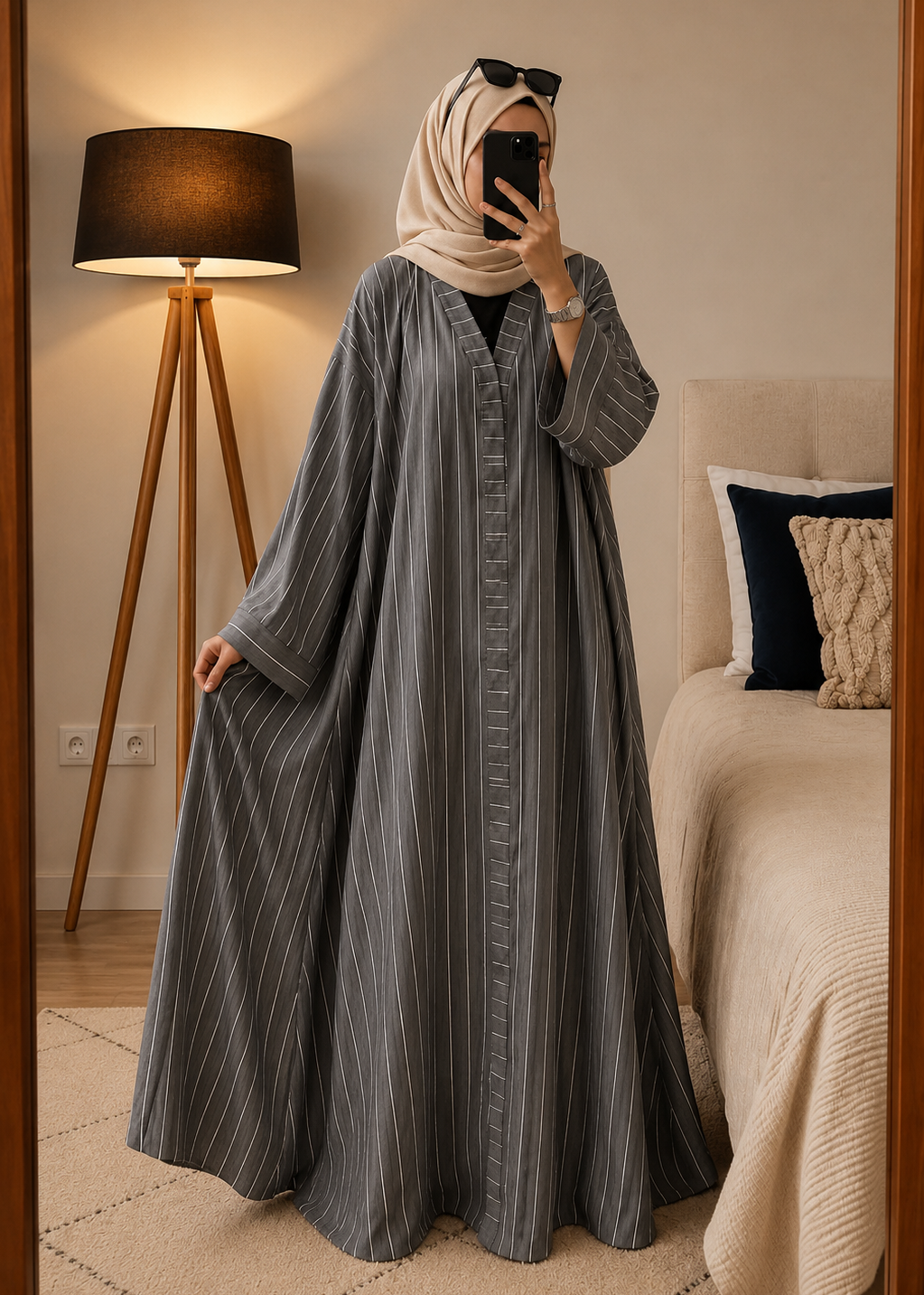 8382 - NOOR GUL ABAYA | GRAY