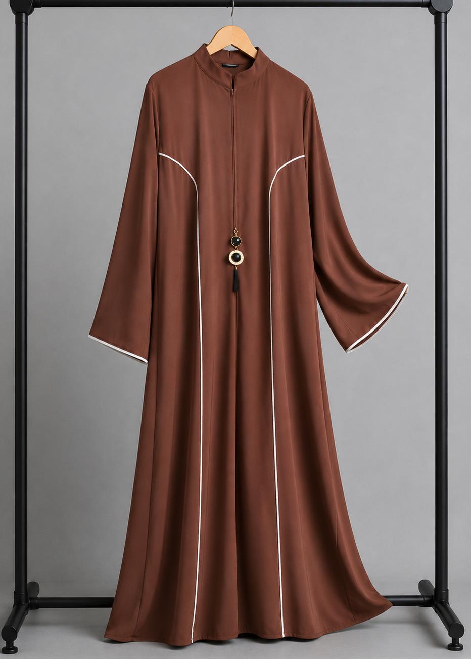 MAYA ELEGANT CLOSED ABAYA | BROWN