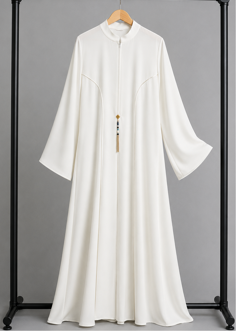 MAYA ELEGANT CLOSED ABAYA | WHITE