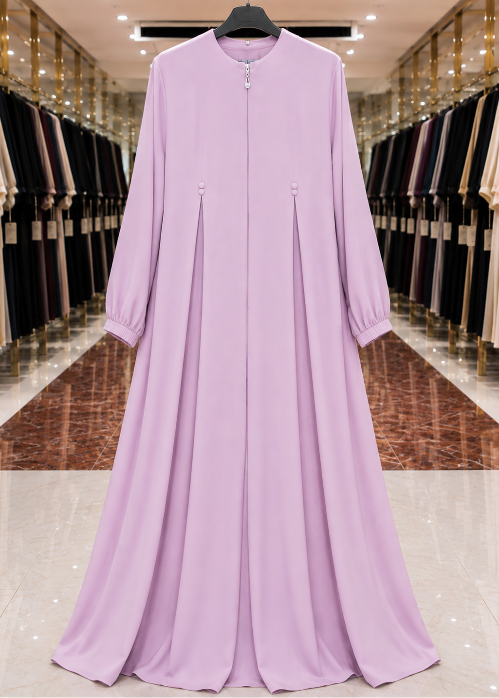 KULSUM FRONT OPEN ABAYA | LITE PINK