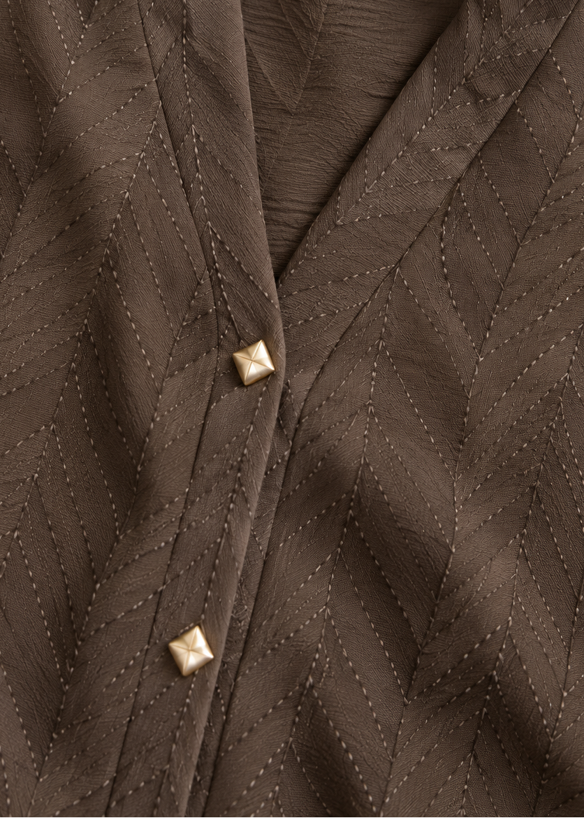 SAMRAH FRONT OPEN ABAYA | COFFEE
