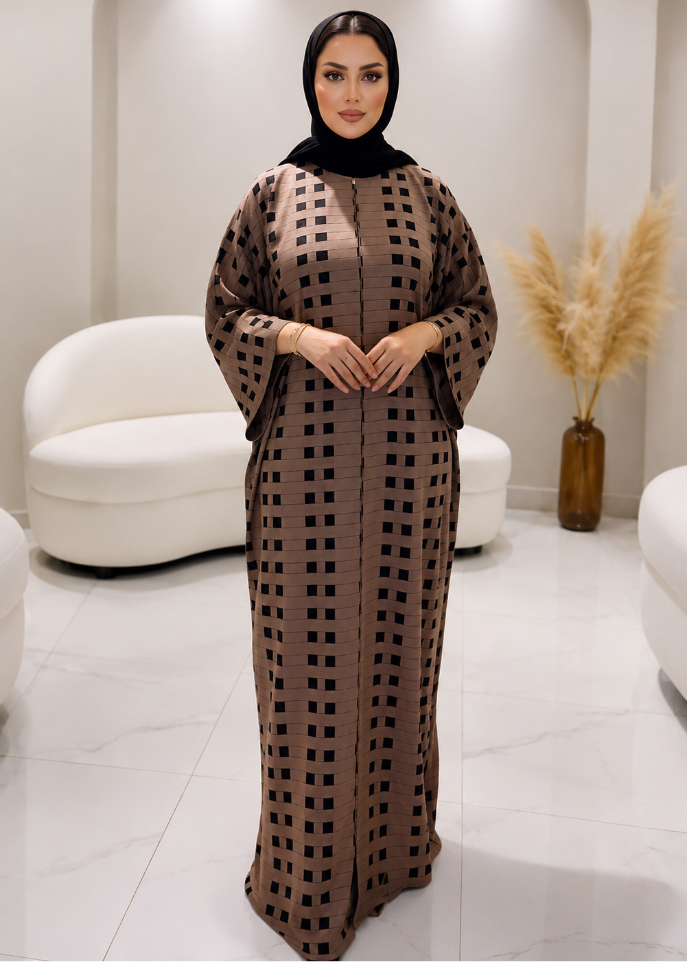 KINZA PRINTED KAFTAN ABAYA | SHADE-01