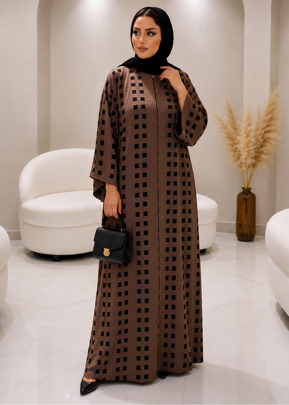 KINZA PRINTED KAFTAN ABAYA | SHADE-01
