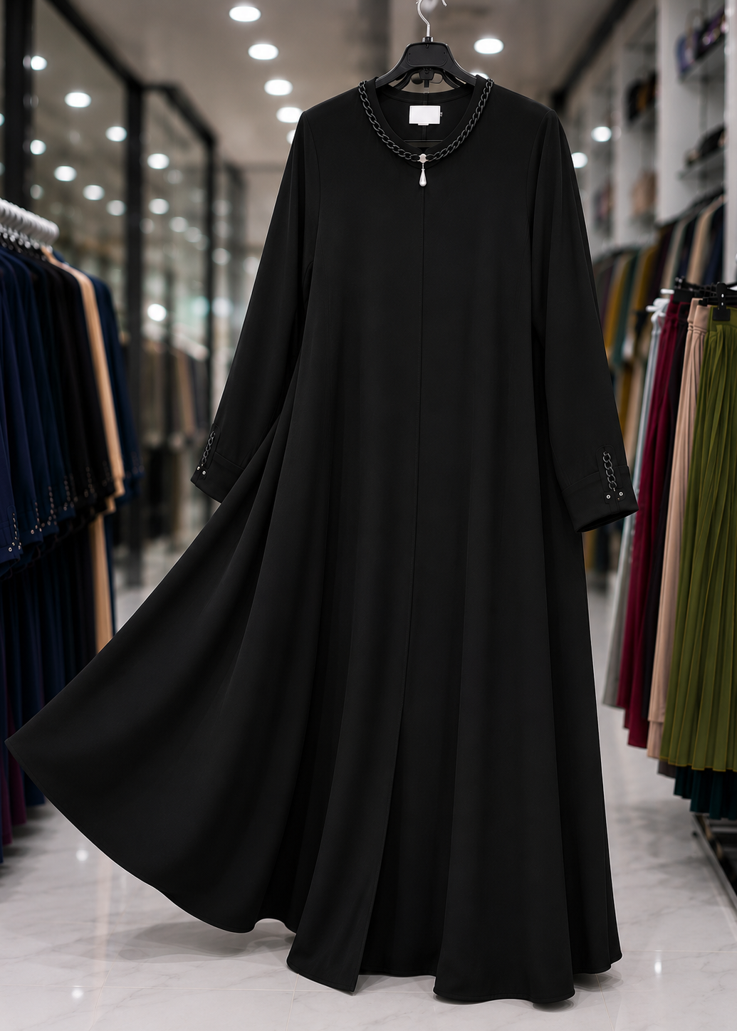 DANEEN ZIPPER ABAYA | BLACK
