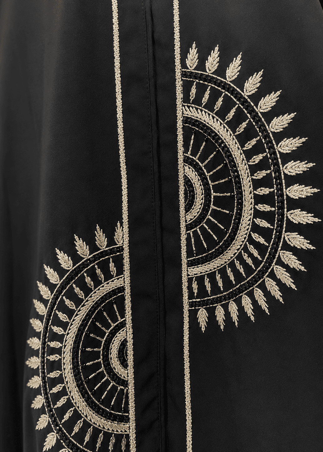 ANSHRAH FRONT OPEN ABAYA | BLACK