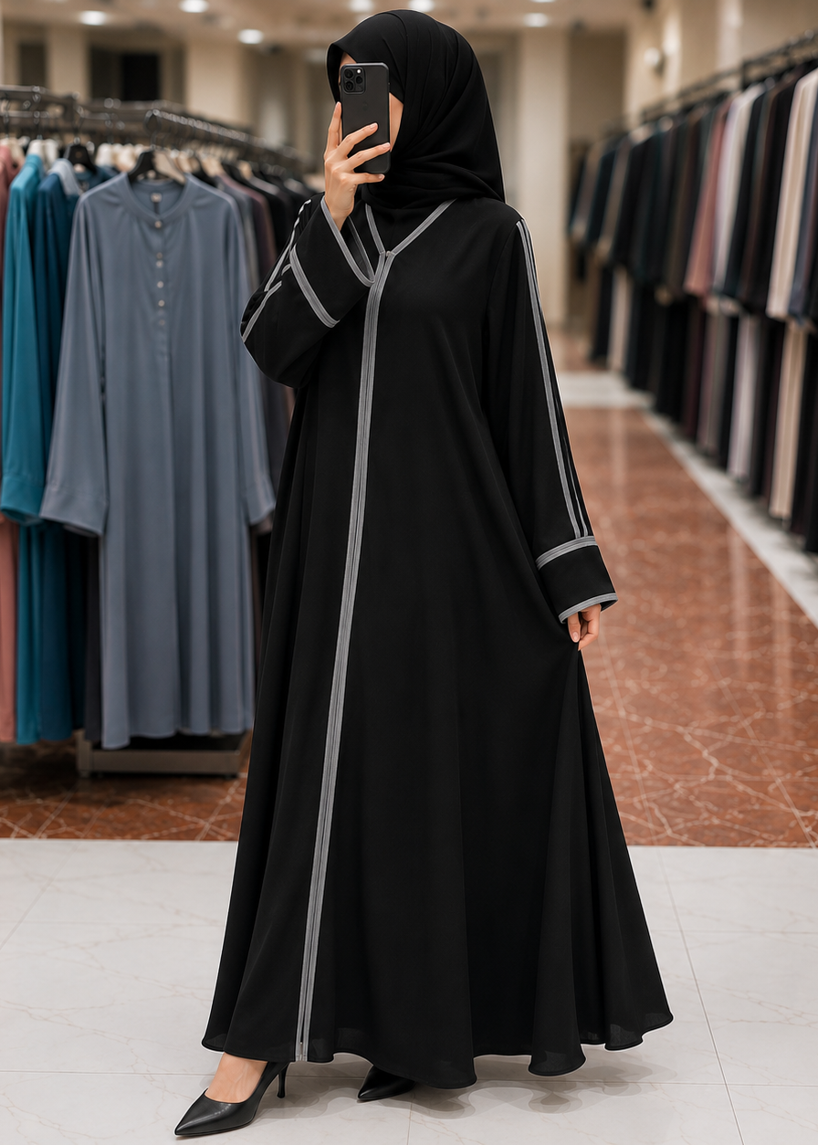 HADIYA FRONT OPEN KIMONO ABAYA