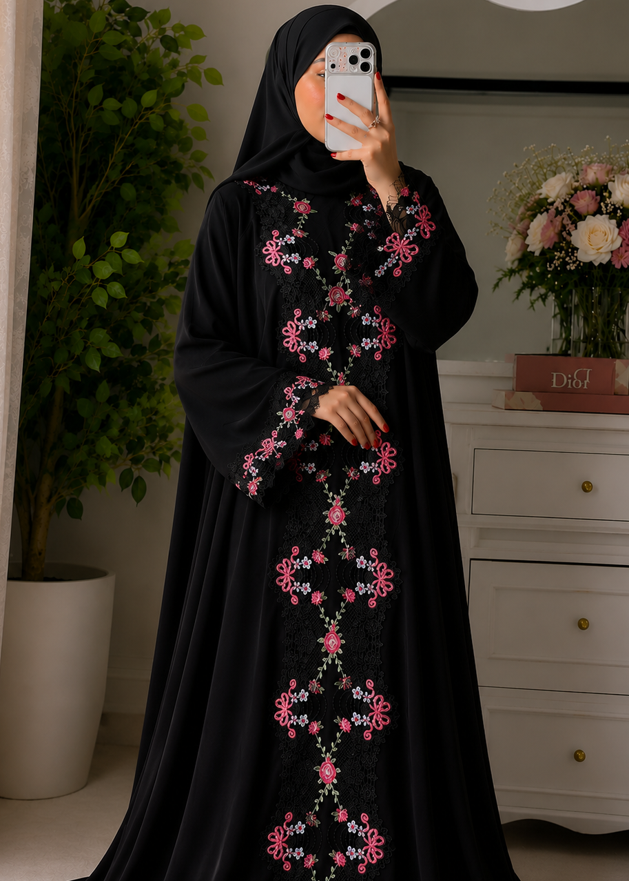 URWA DOUBLE SHRUG ABAYA | BLACK