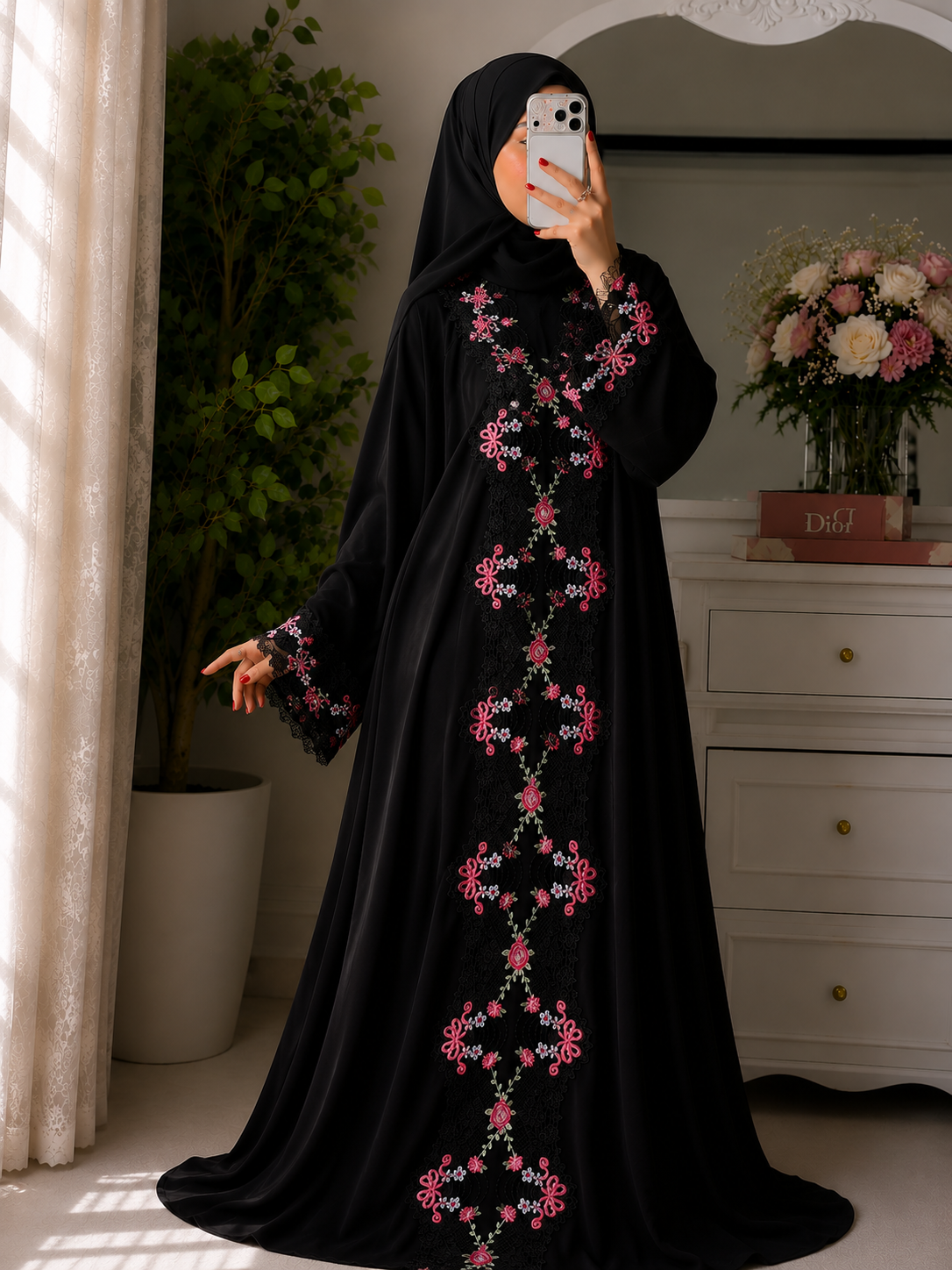 URWA DOUBLE SHRUG ABAYA | BLACK