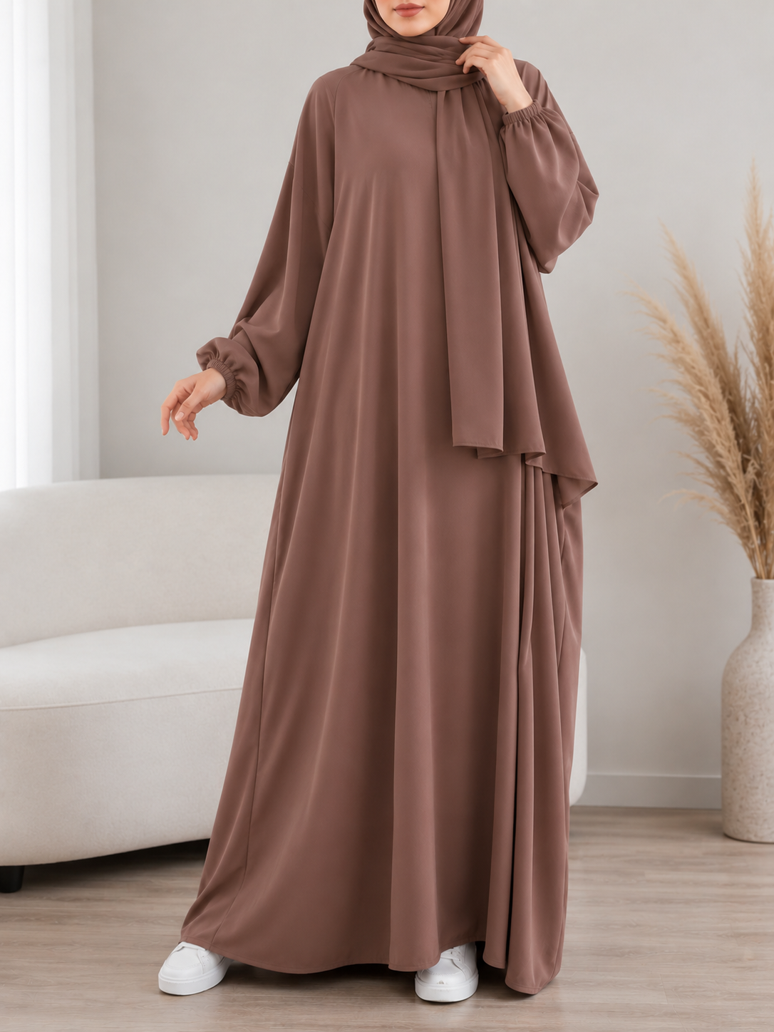 MEHREEN KAFTAN ABAYA | GHESTNUT LITE