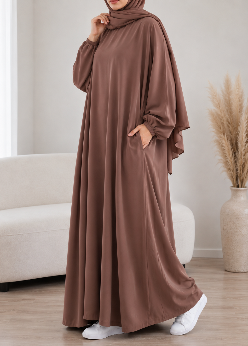 MEHREEN KAFTAN ABAYA | GHESTNUT LITE