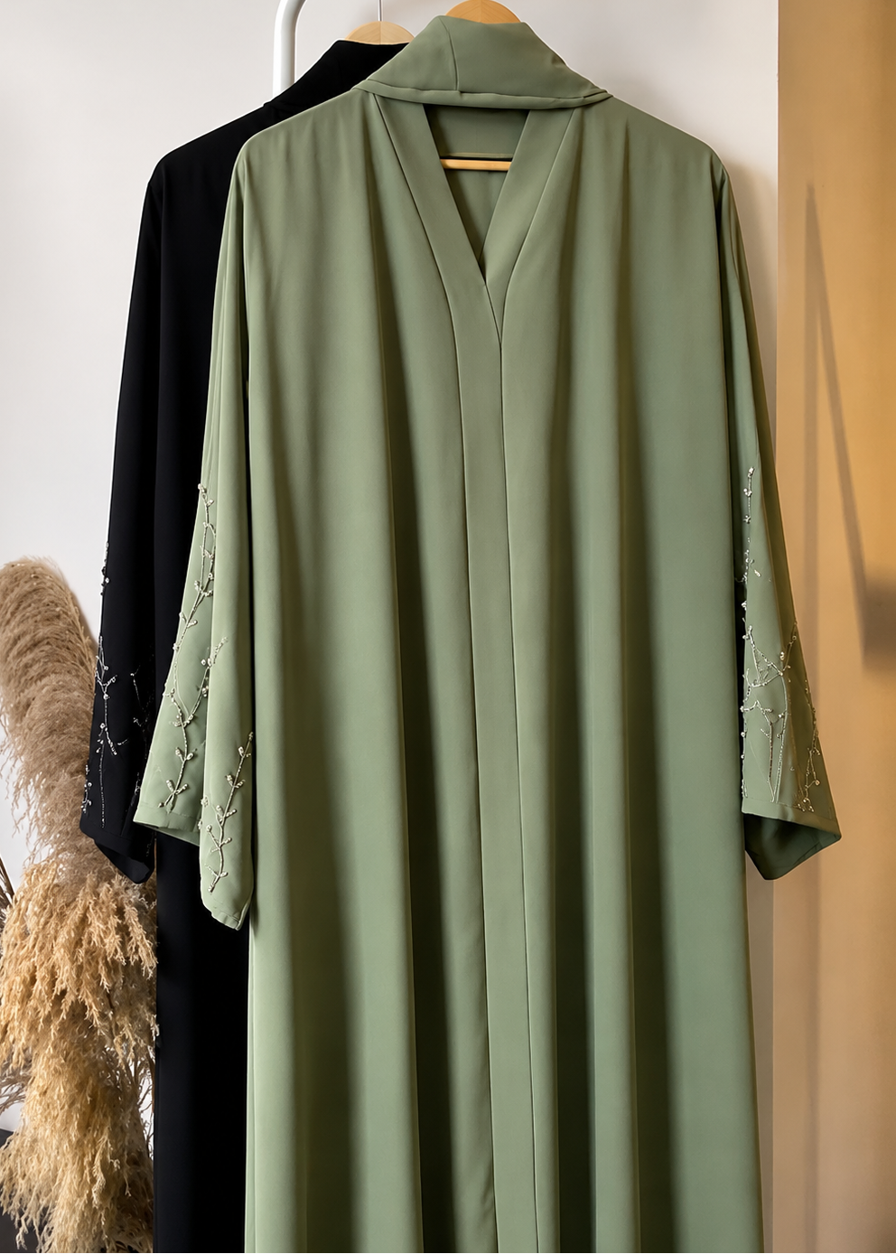NOOH FRONT OPEN ABAYA | PISTA GREEN