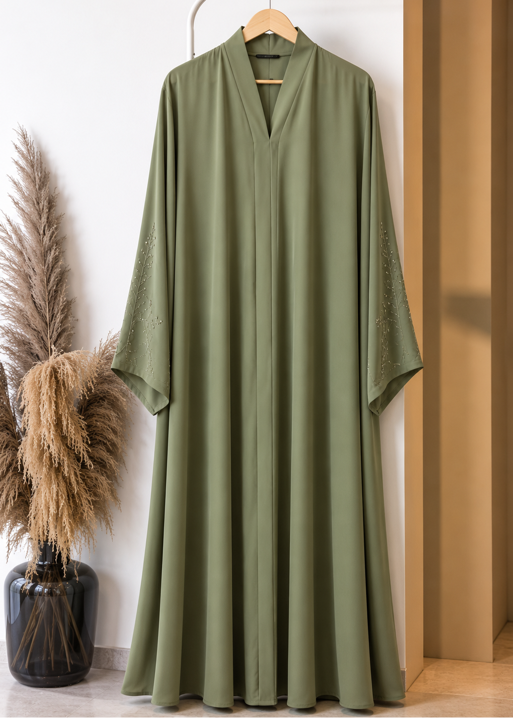 NOOH FRONT OPEN ABAYA | PISTA GREEN