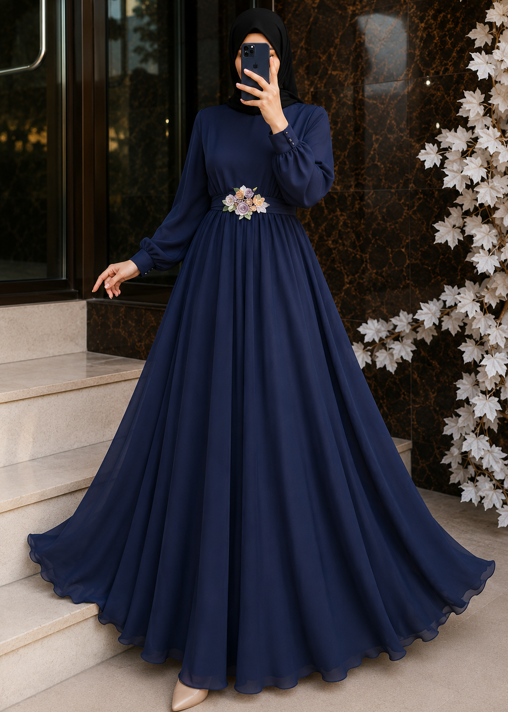 ALAYA CLASSIC BROACH ABAYA | TEAL BLUE