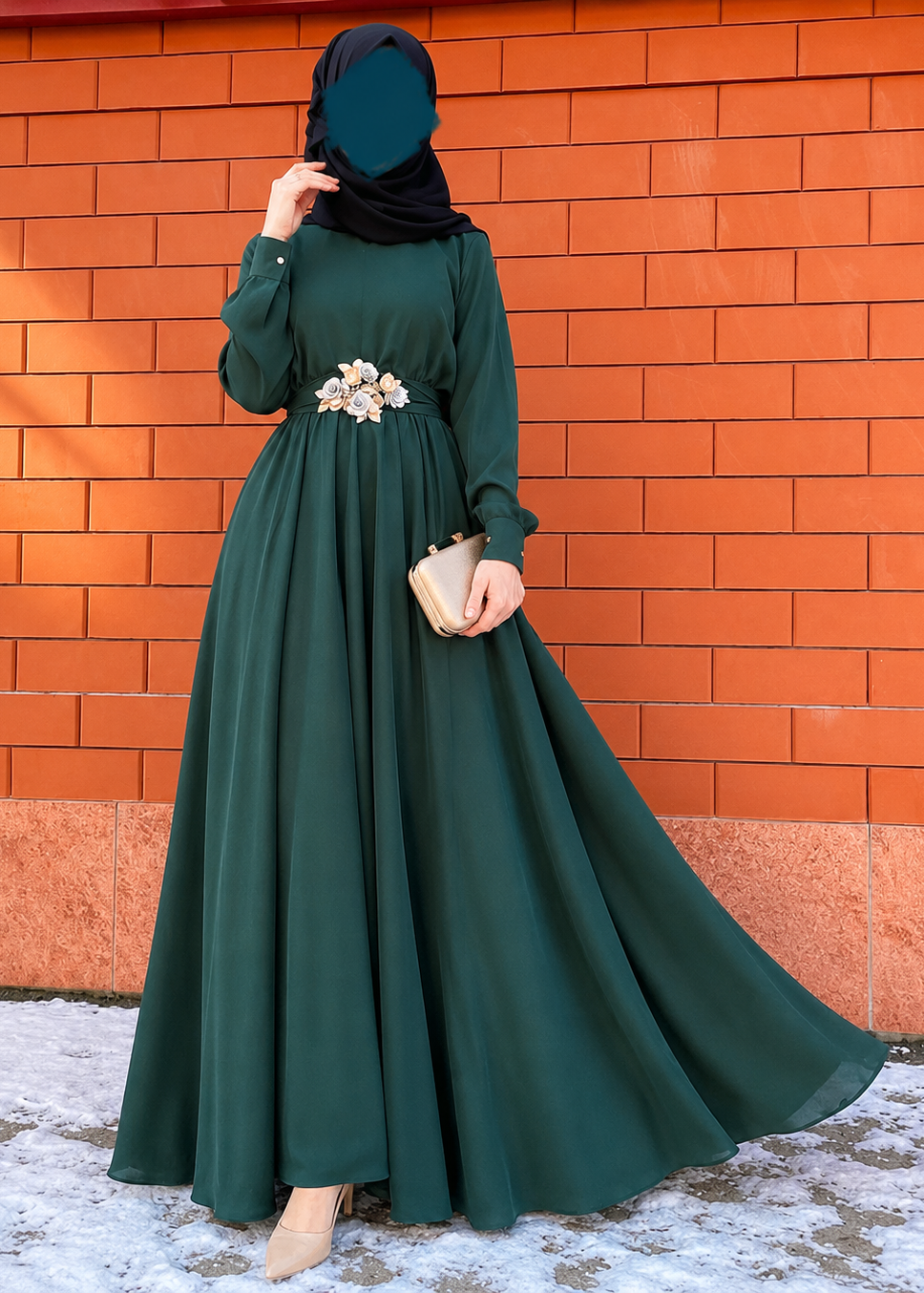 ALAYA CLASSIC BROACH ABAYA | TEAL