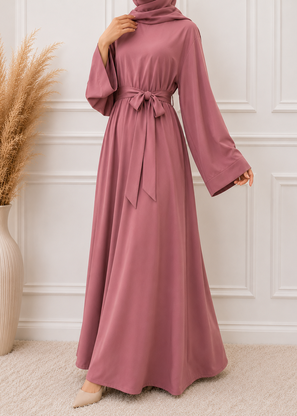 10-IN DAILYWEAR ABAYA | FLAMINGO