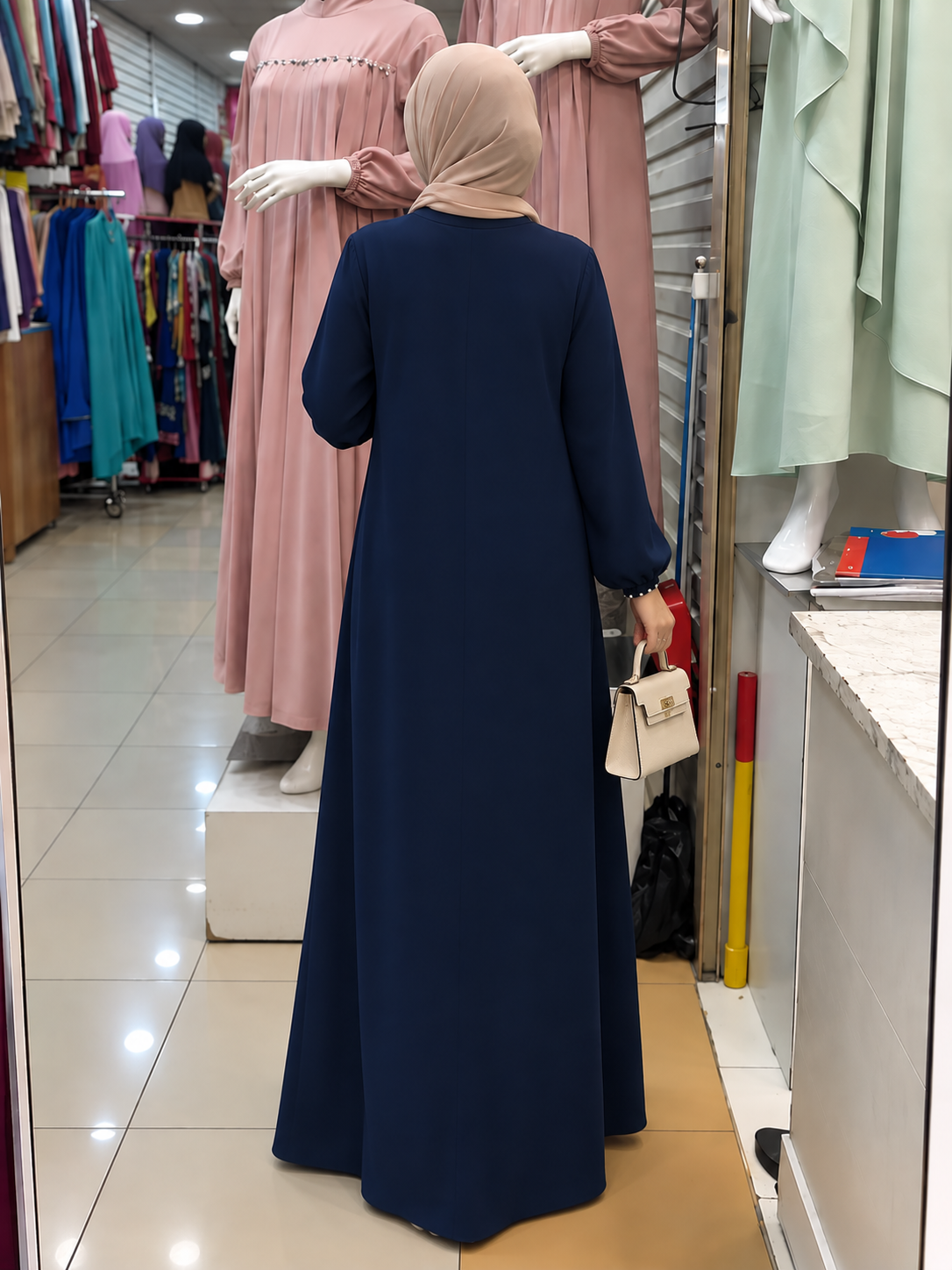 LAYLA PLATES ABAYA | BLUE