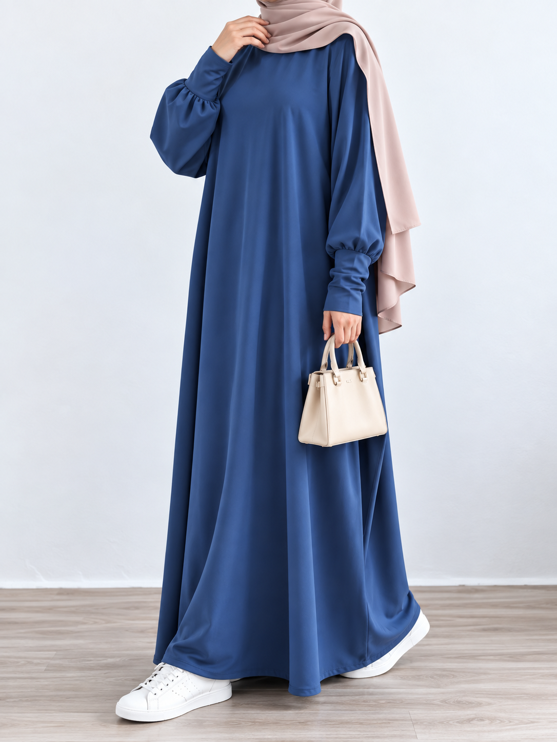 1071 FITTING SLEEVE ABAYA | BLUE WATER