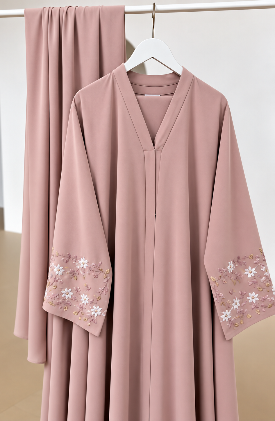 AL-KOUSAR HANDWORK ABAYA | PEACH