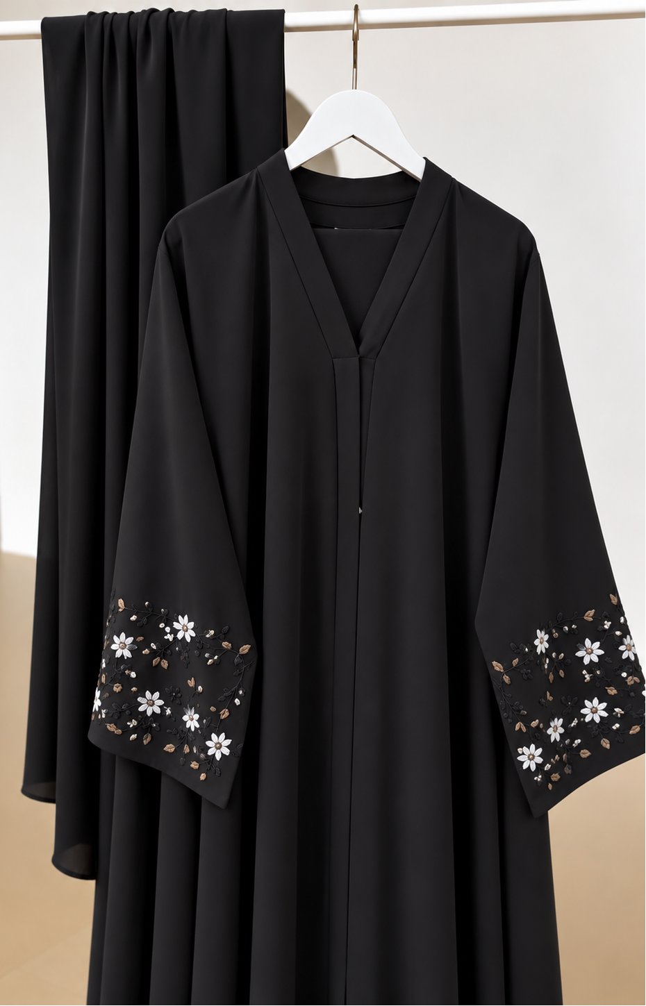 AL-KOUSAR HANDWORK ABAYA | BLACK