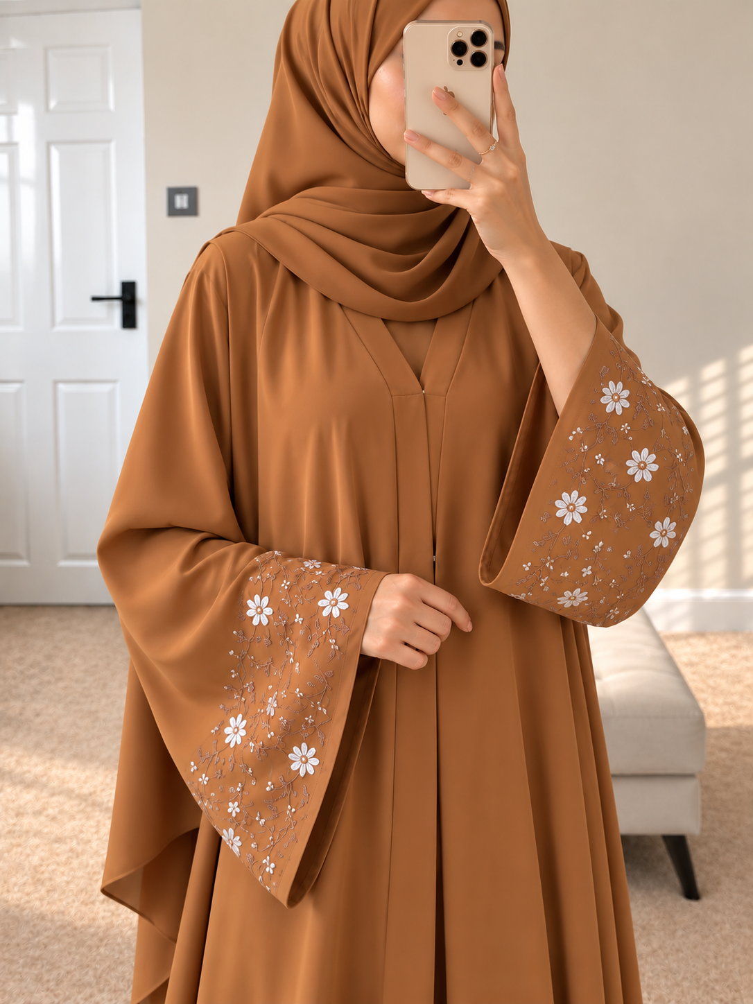 AL-KOUSAR HANDWORK ABAYA | COPPER