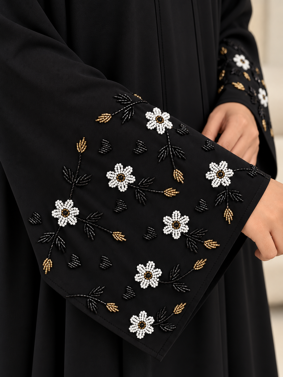 AL-KOUSAR HANDWORK ABAYA | BLACK