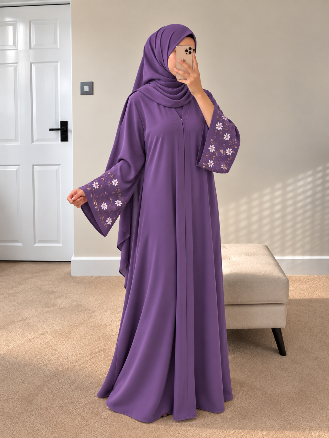 AL-KOUSAR HANDWORK ABAYA | LAVENDER