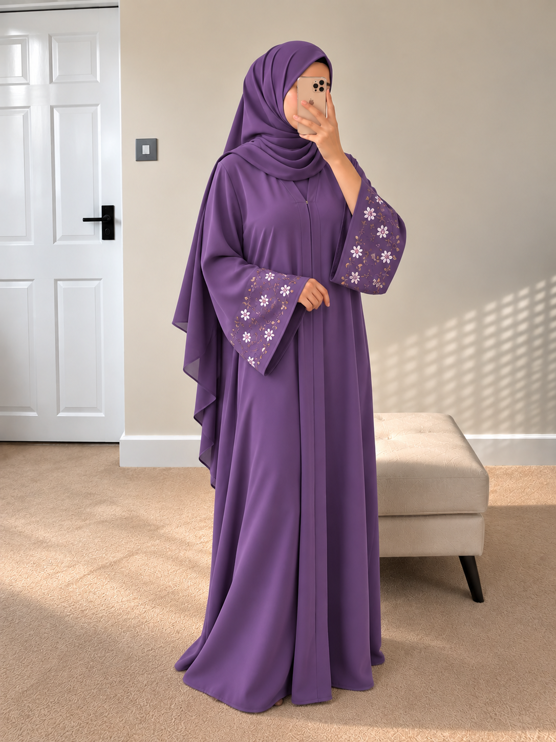 AL-KOUSAR HANDWORK ABAYA | LAVENDER