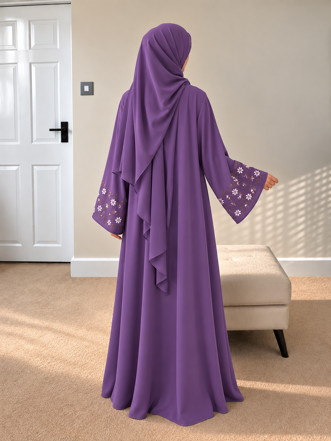 AL-KOUSAR HANDWORK ABAYA | LAVENDER