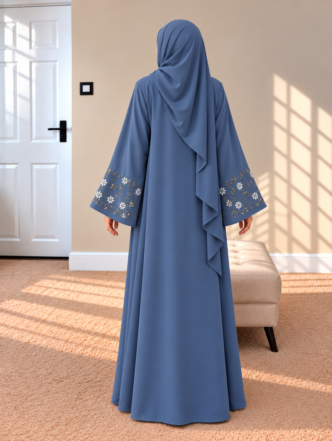 AL-KOUSAR HANDWORK ABAYA | GRAY