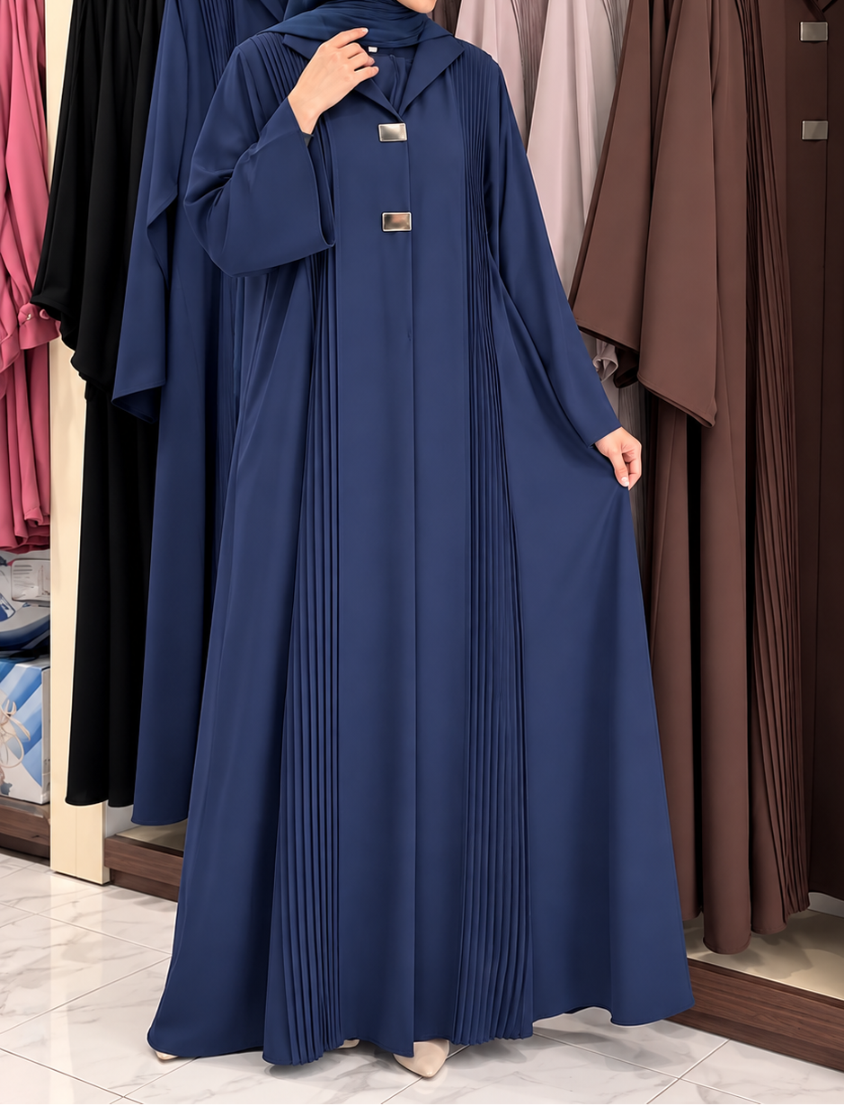 AYZAL FRONT OPEN ABAYA | BLUE