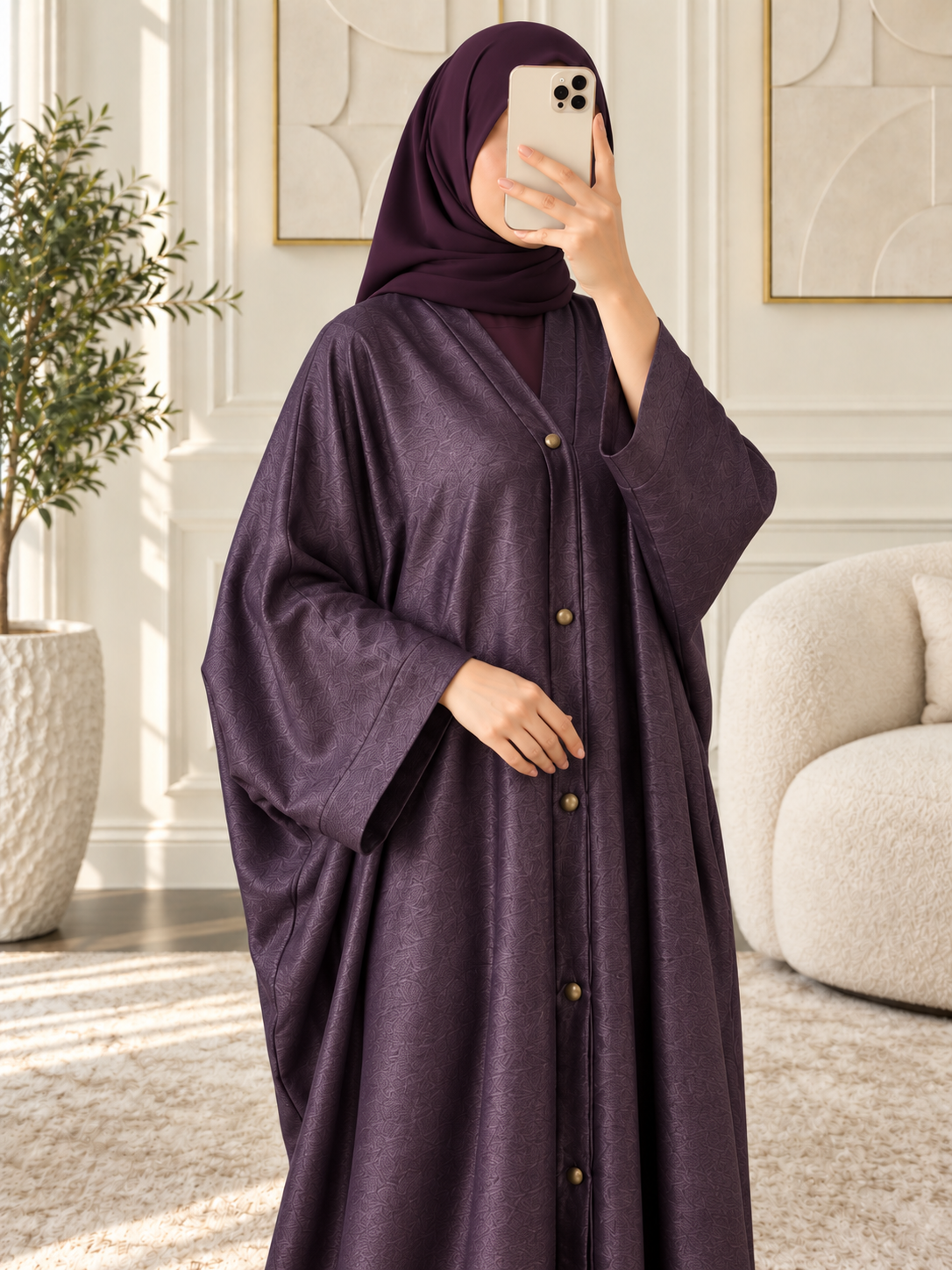 HABIBA KAFTAN ABAYA | DARK LAVENDER