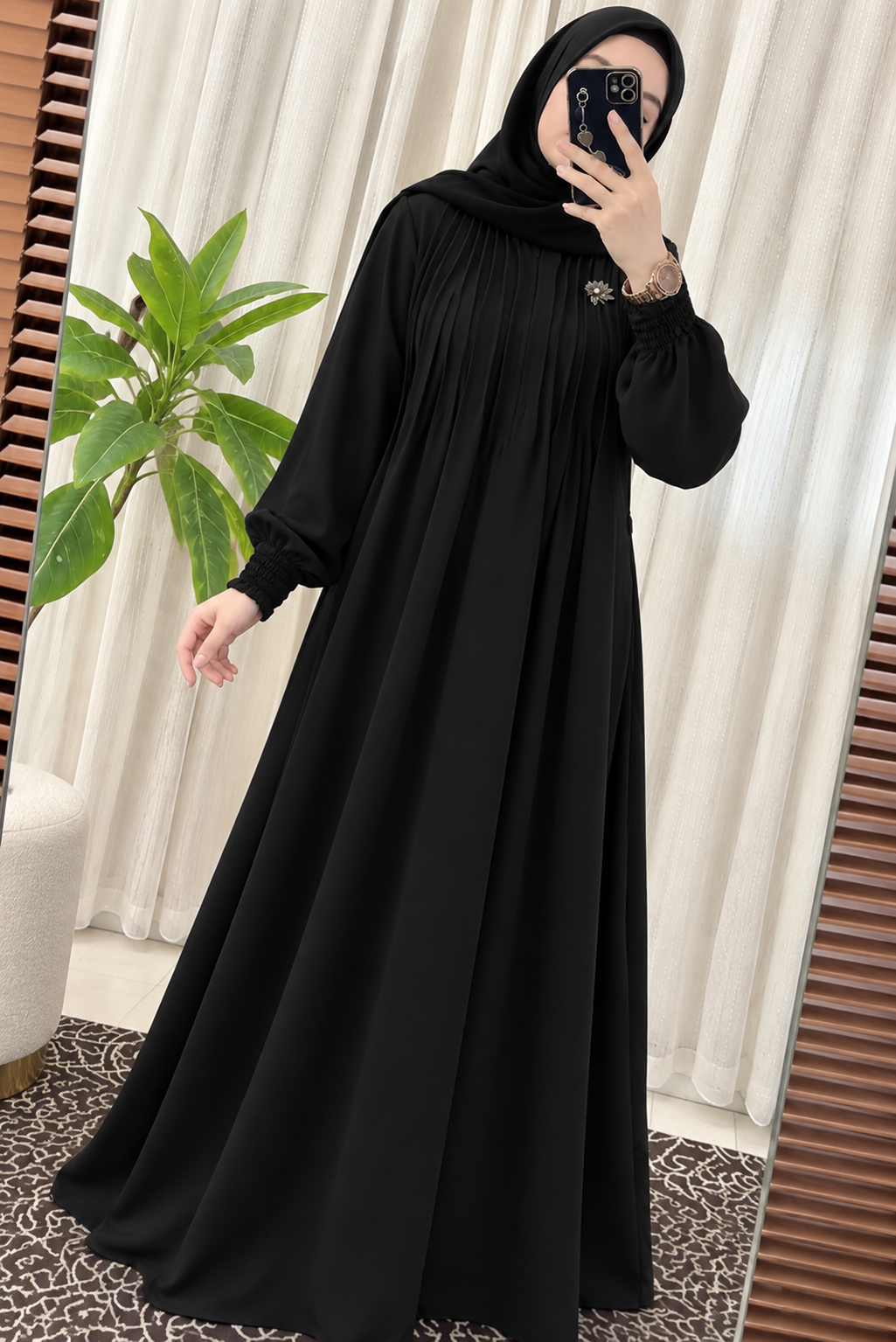 ZOYA PINTEX ABAYA | BLACK
