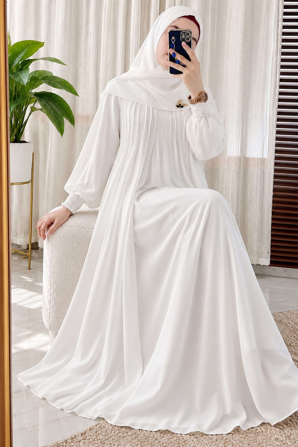 ZOYA PINTEX ABAYA | WHITE
