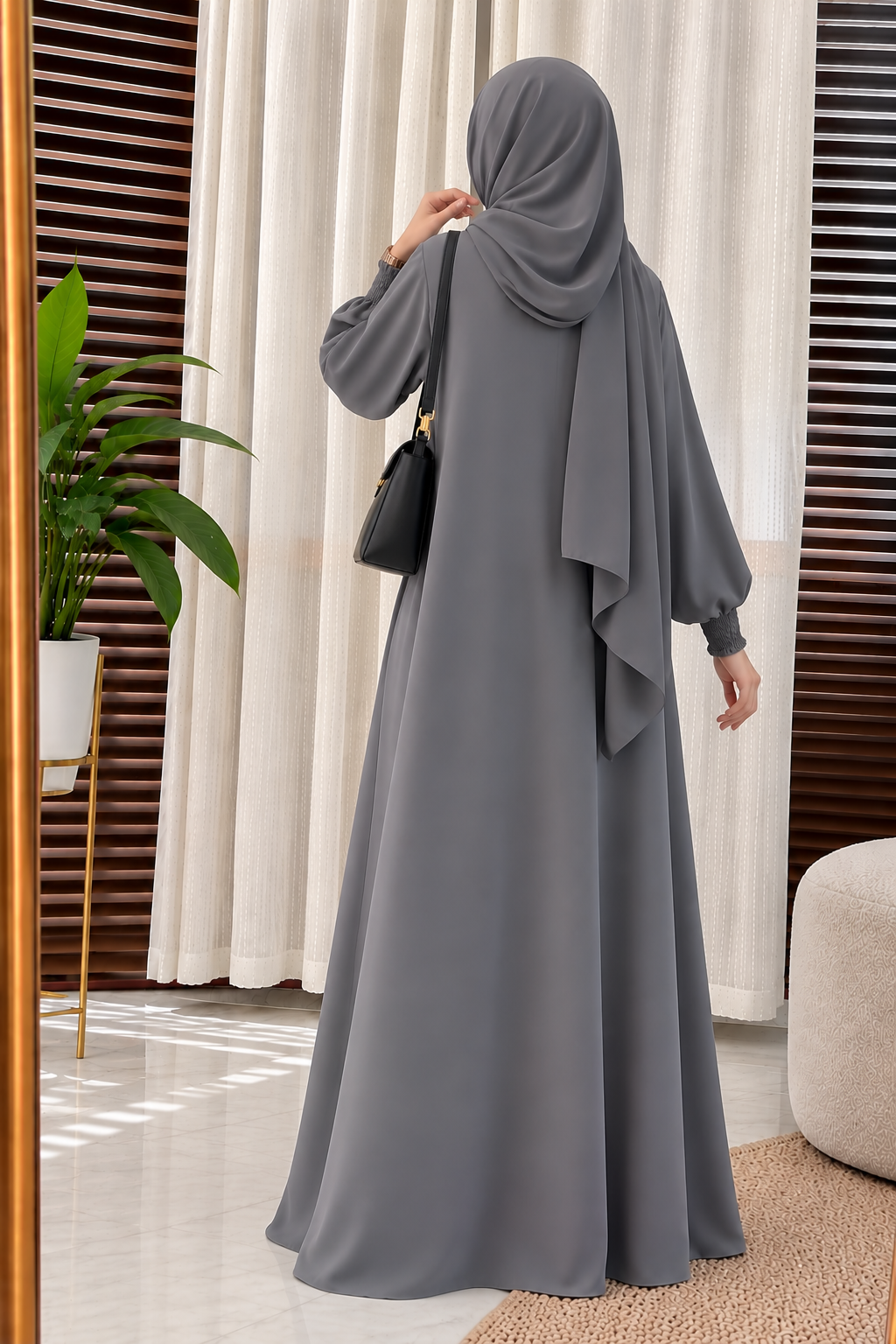 ZOYA PINTEX ABAYA | ASH GREY