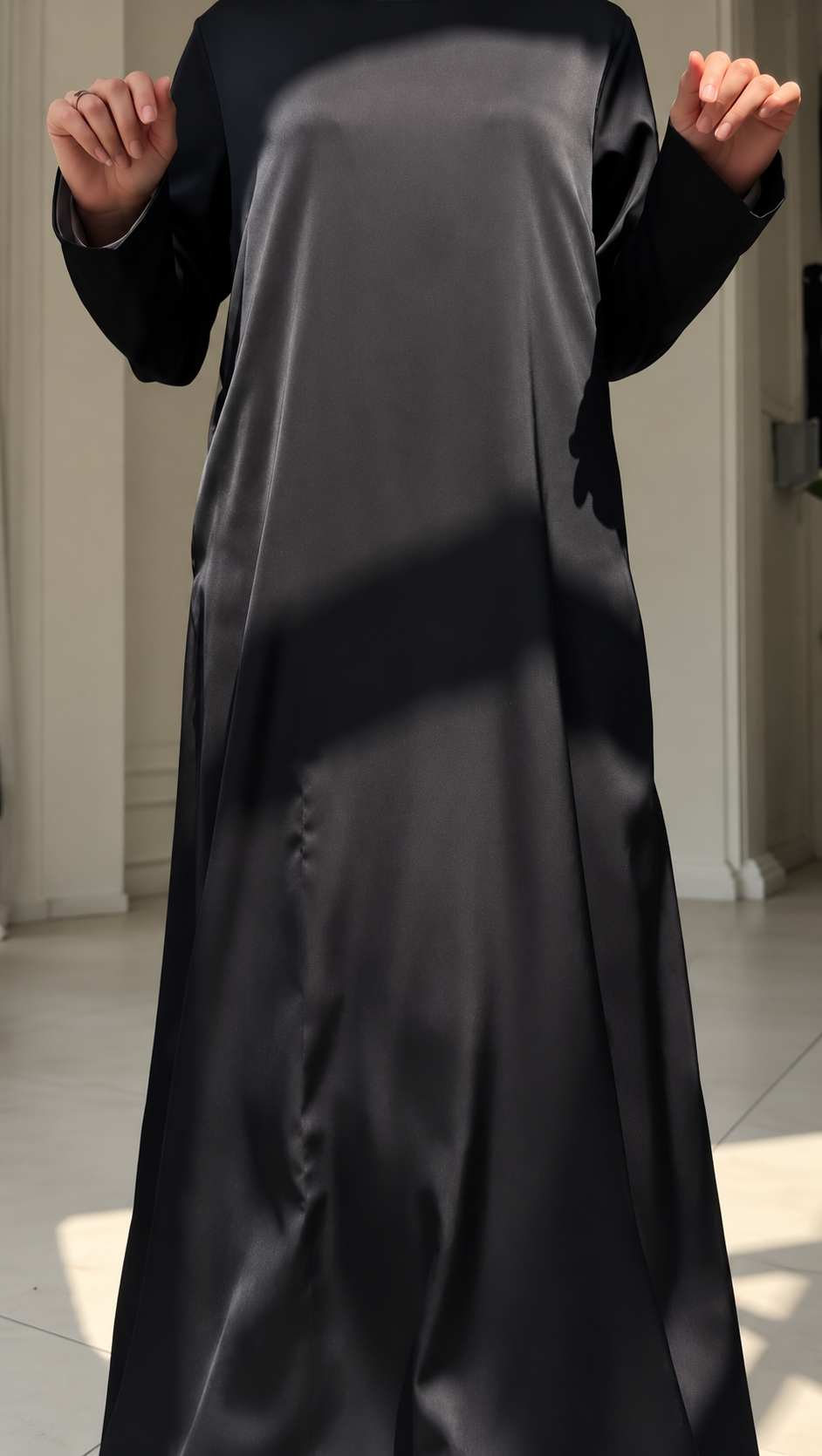 VELOURA DOUBLE SHRUG ABAYA | BLACK