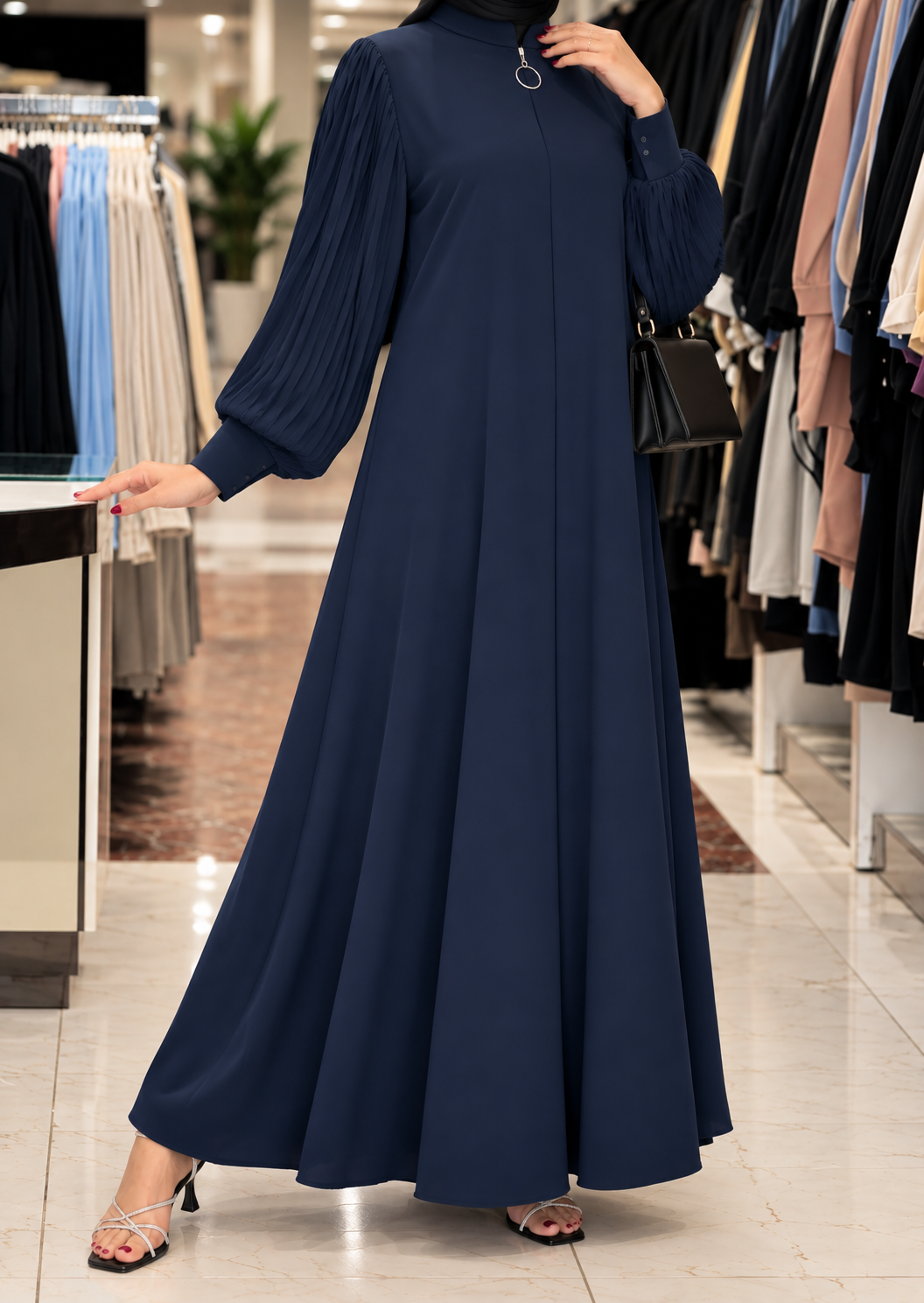 IRAM ZIPPER ABAYA | BLUE
