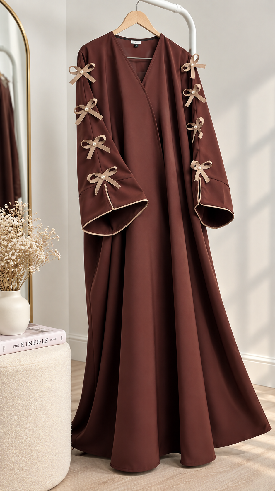 ZARMALA FO BOW ABAYA | COFFEE