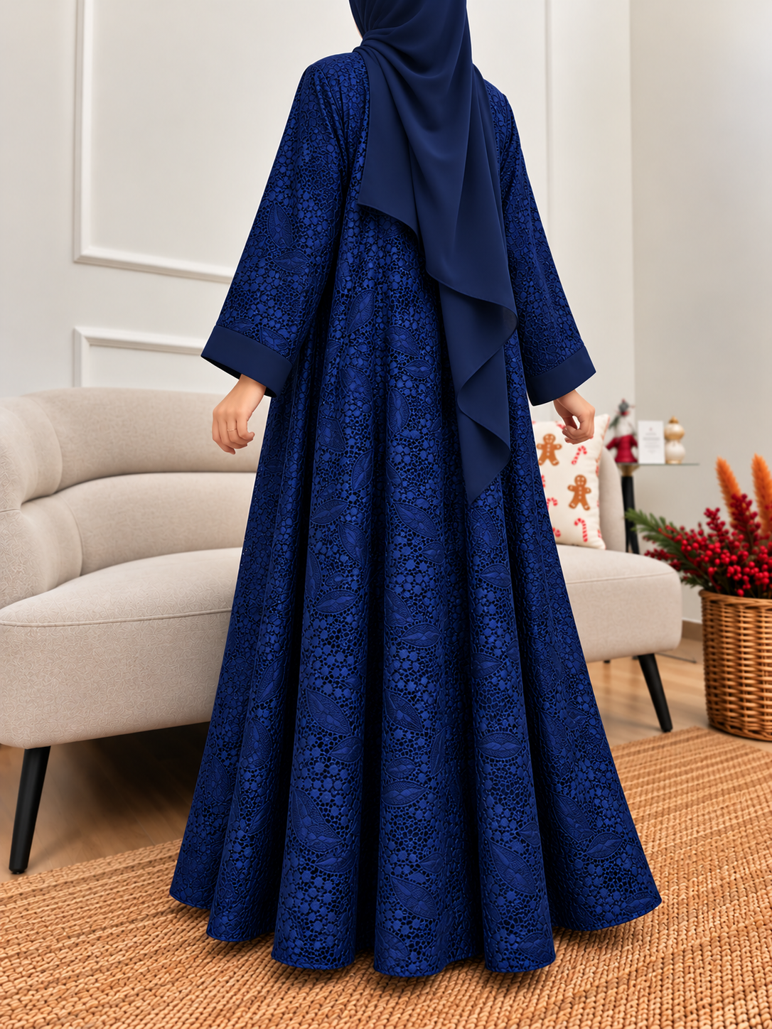 AEMAL DS NET ABAYA | BLUE