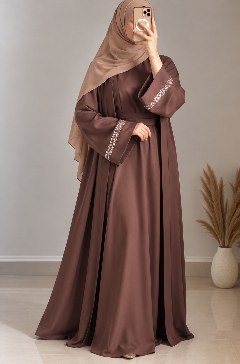 ADAH DOUBLE SHRUG ABAYA | NEW-COPPER
