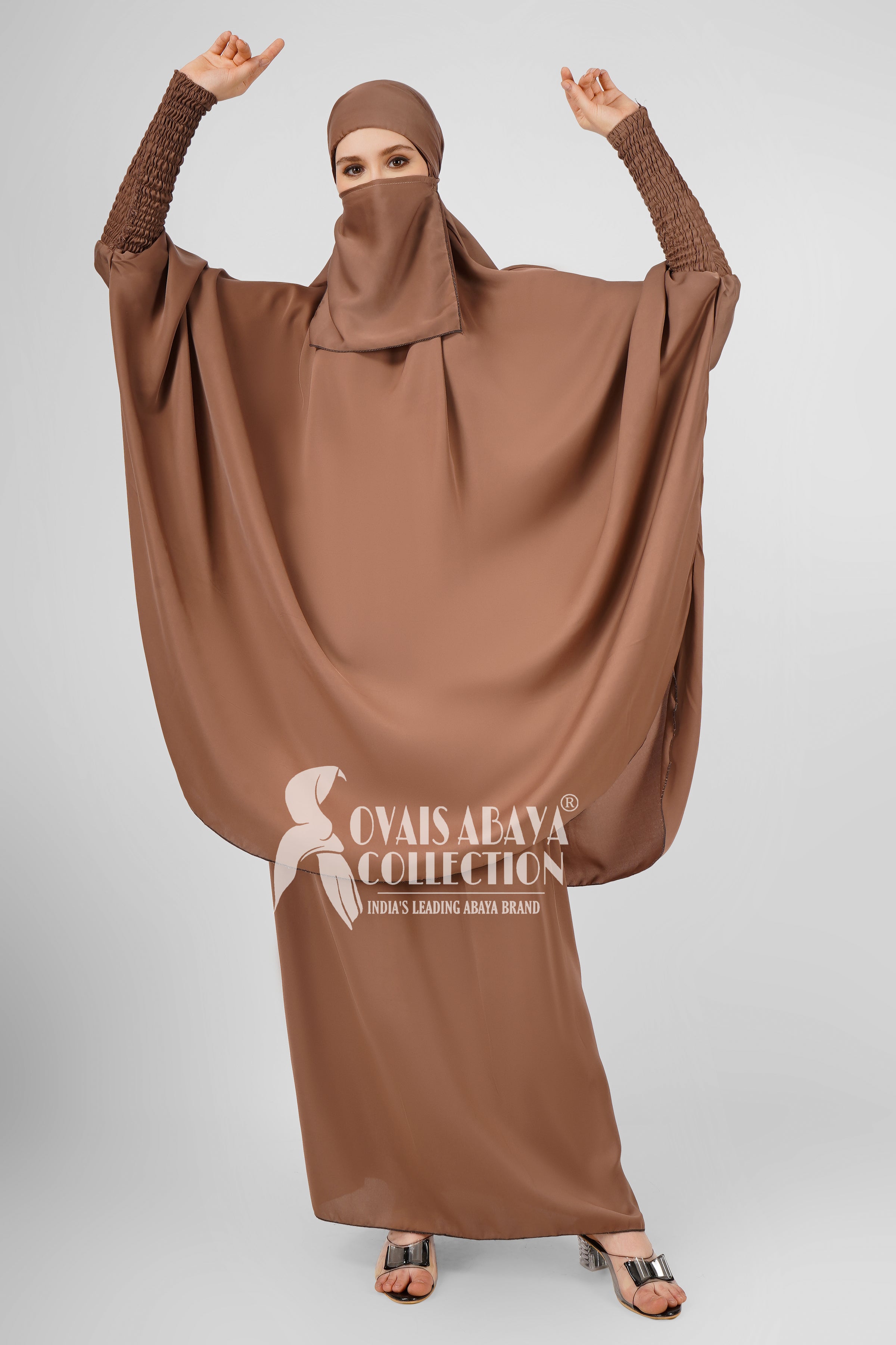 2 Piece Jilbab with Skirt Best of Daily Wear - ( DARK GHESTNUT LITE )