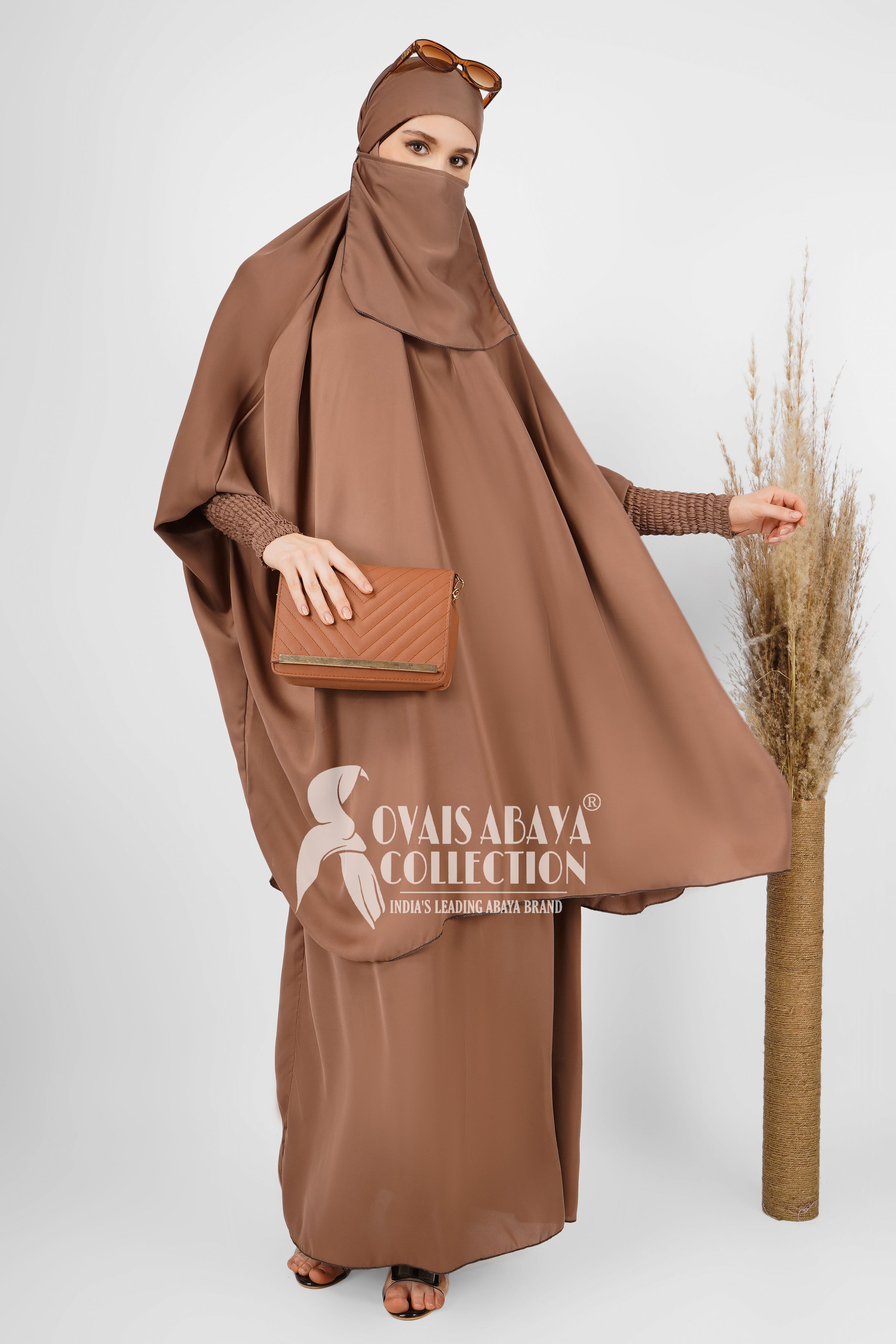 2 Piece Jilbab with Skirt Best of Daily Wear - ( DARK GHESTNUT LITE )