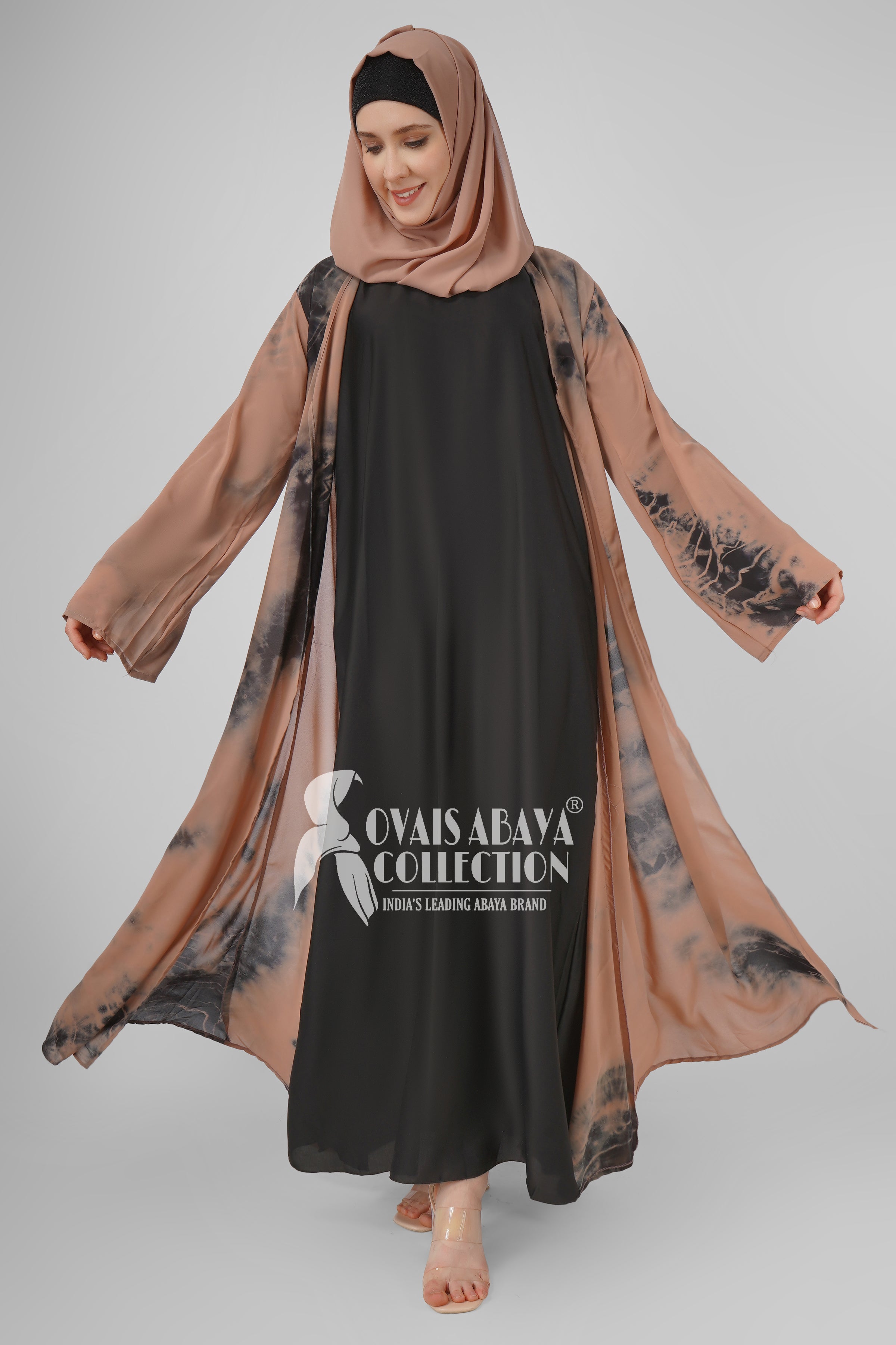 TAI DIE DOUBLE SHRUG ABAYA | LITE BROWN