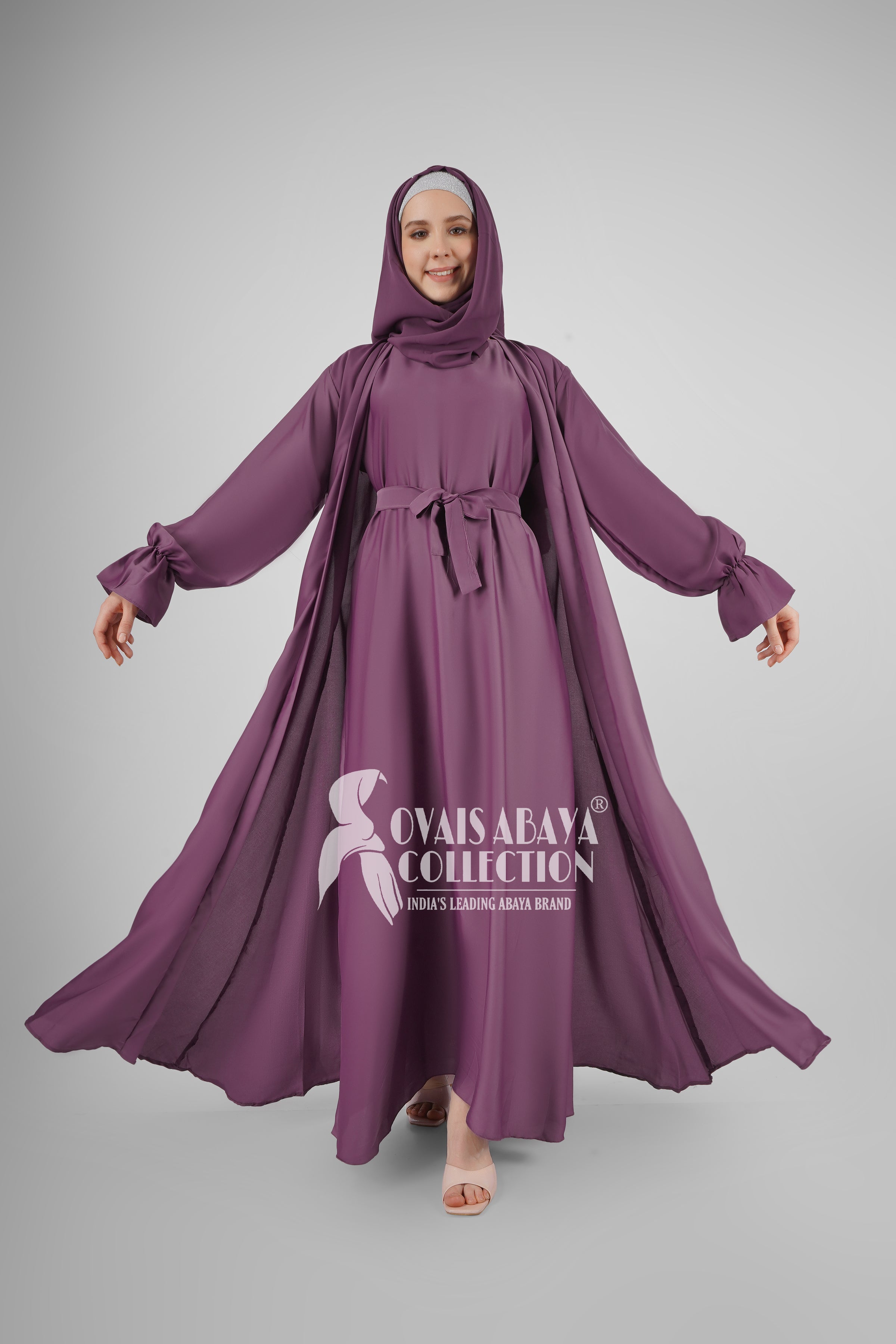 EBRAH DOUBLE SHRUG ABAYA | PINK