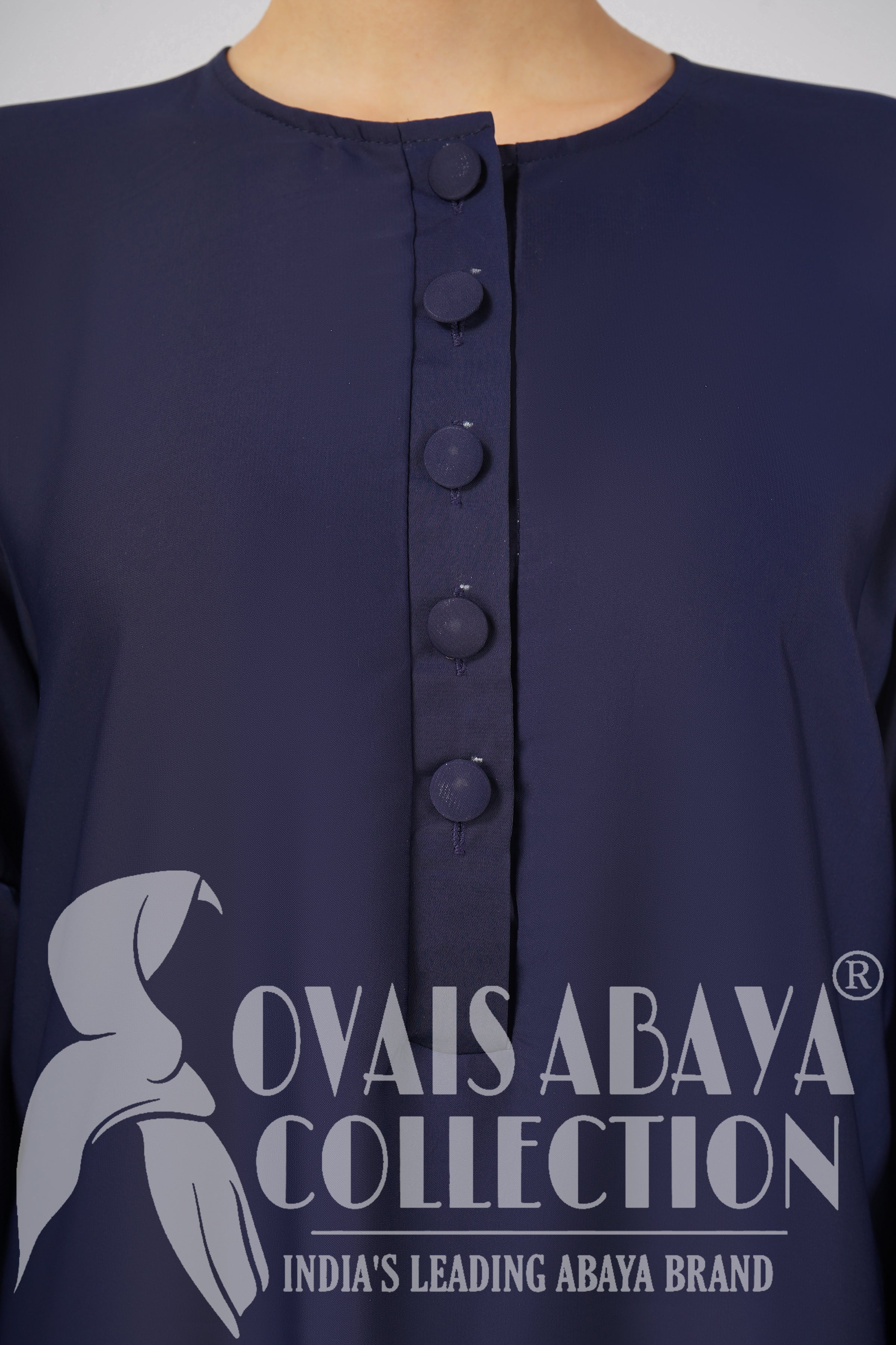 Tahura Balloon Sleeves Abaya - ( NAVY BLUE )