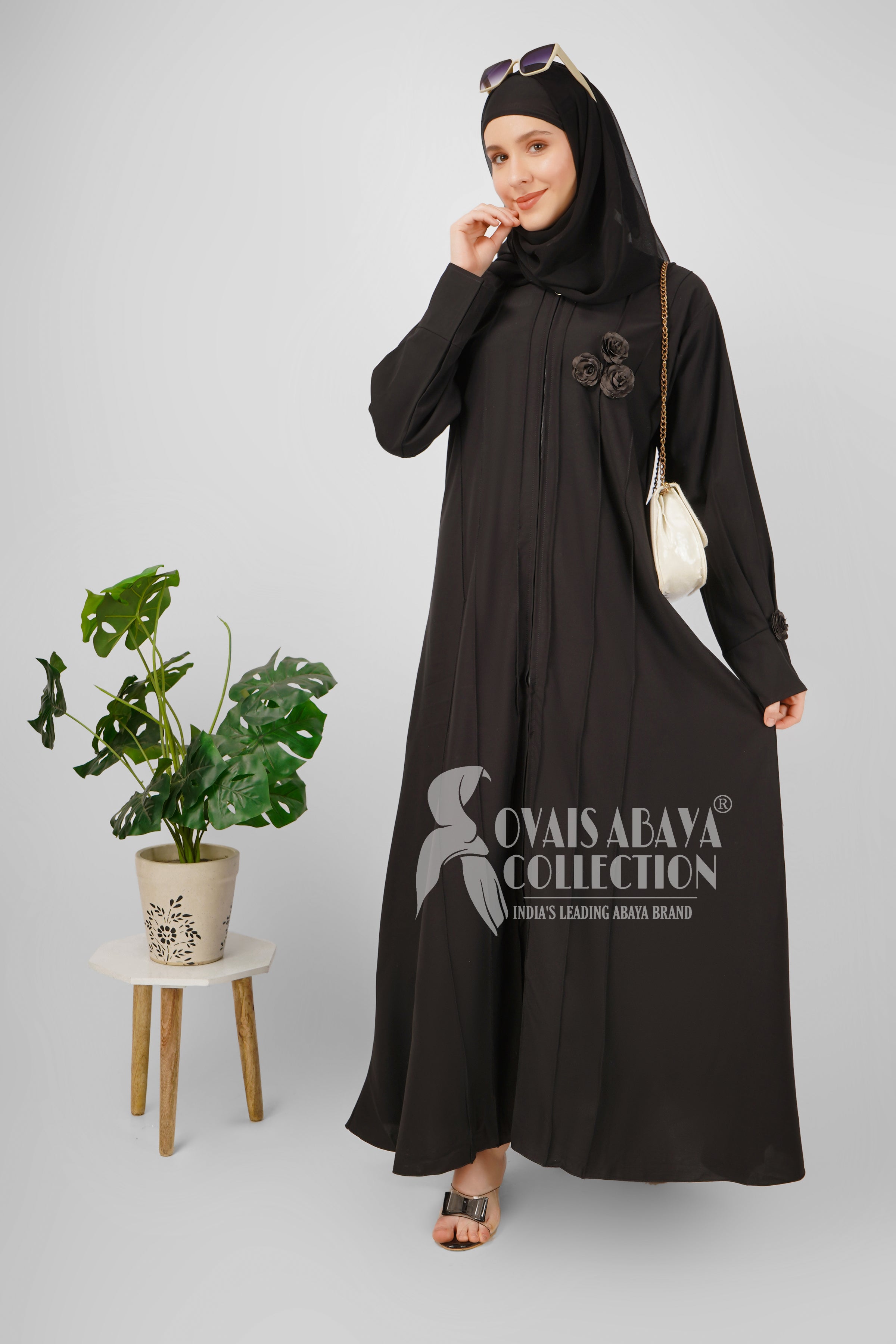 ZOHA PINTEX ZIPPER ABAYA | BLACK