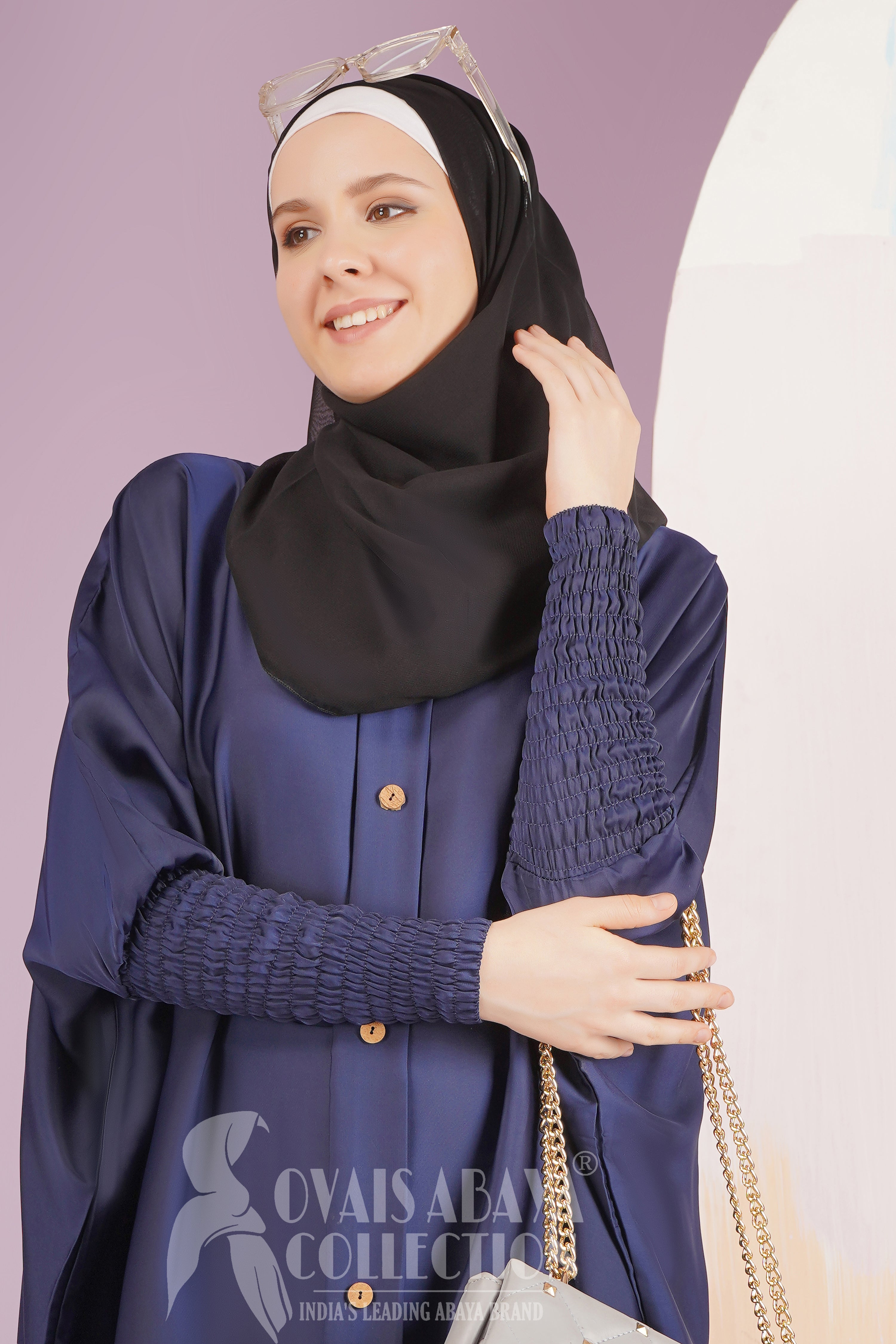 SHAZIYA BUTTON KAFTAN ABAYA | BLUE
