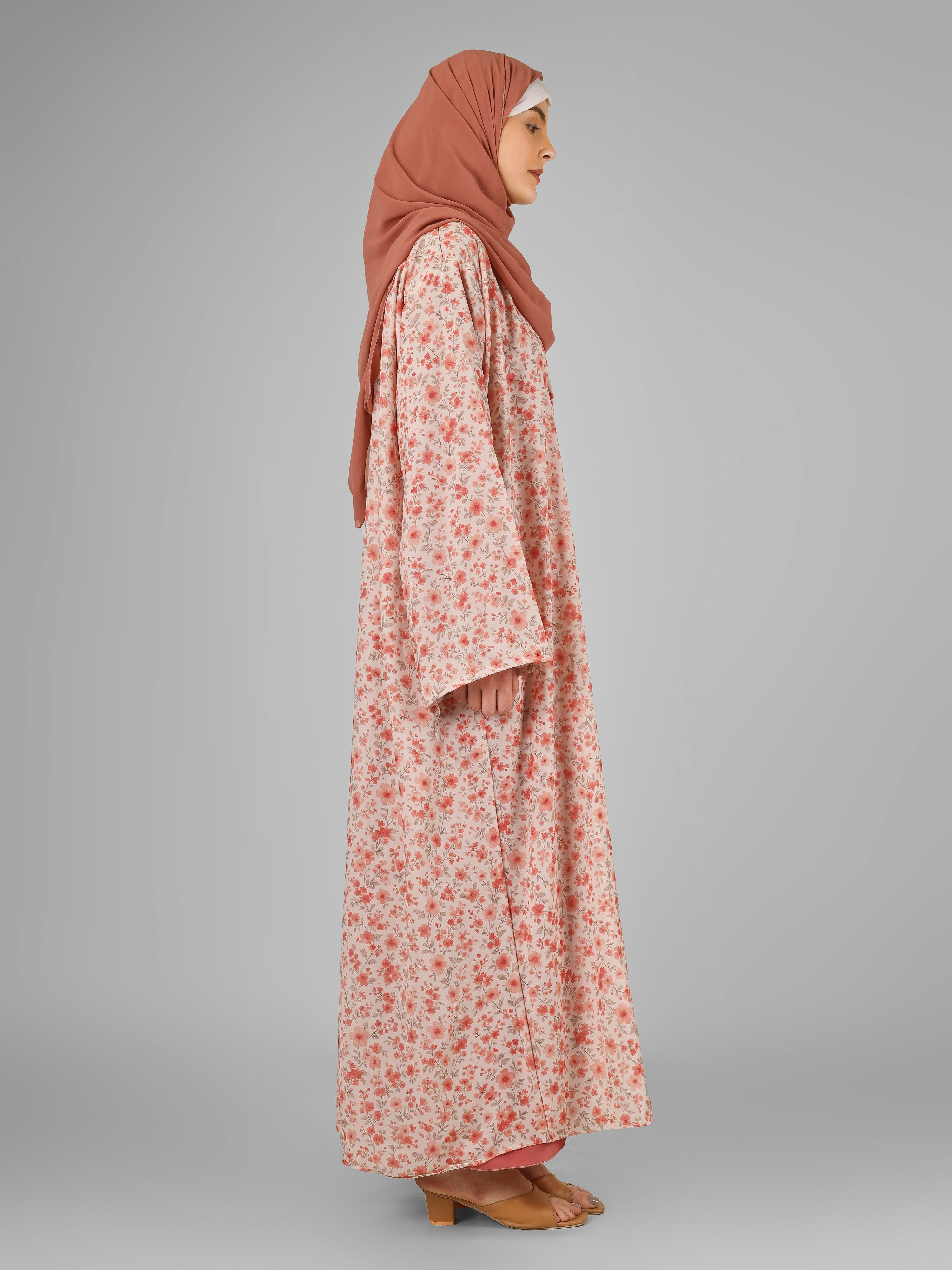 SADAF DOUBLE SHRUG ABAYA | PINK