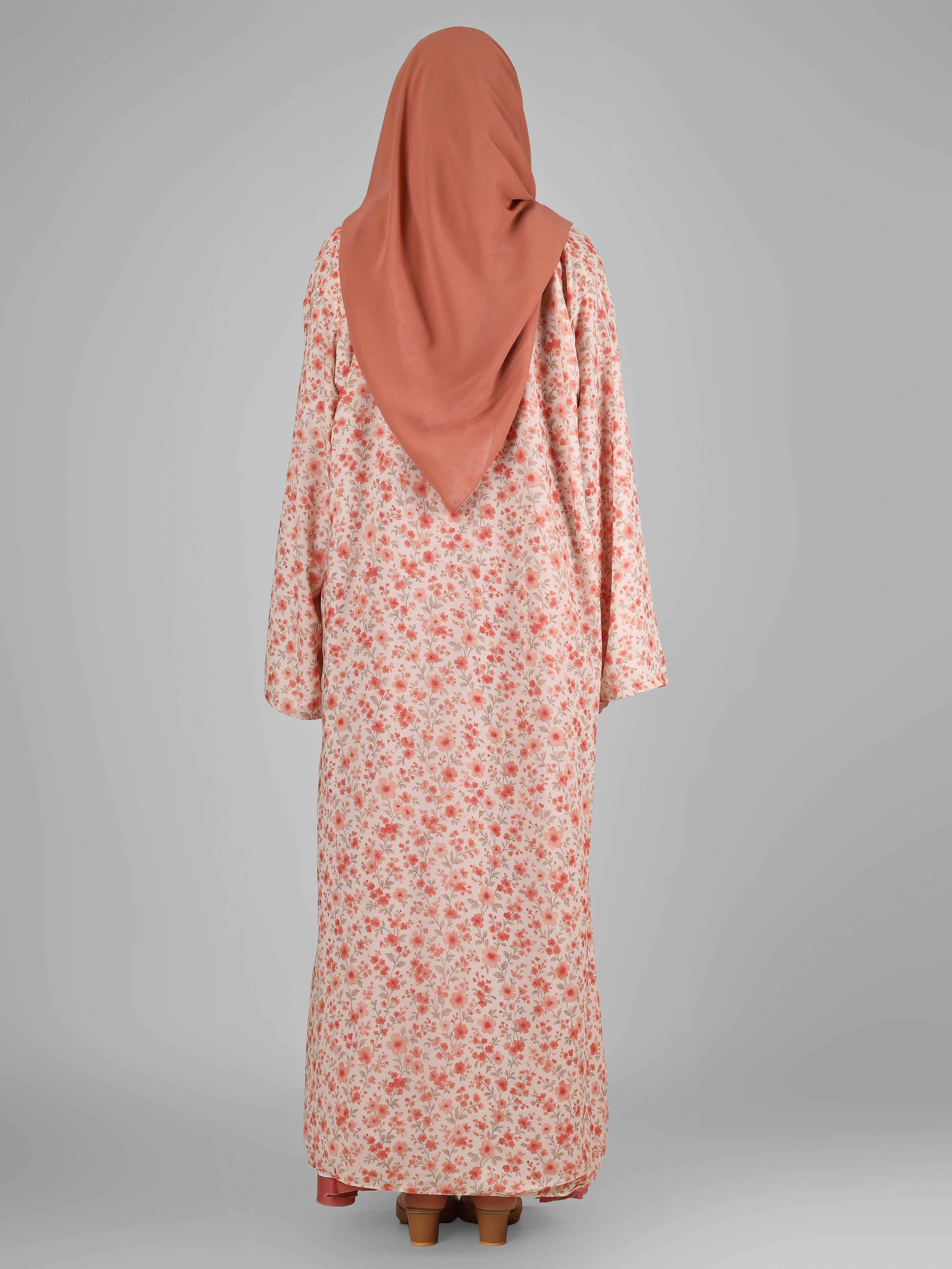 SADAF DOUBLE SHRUG ABAYA | PINK